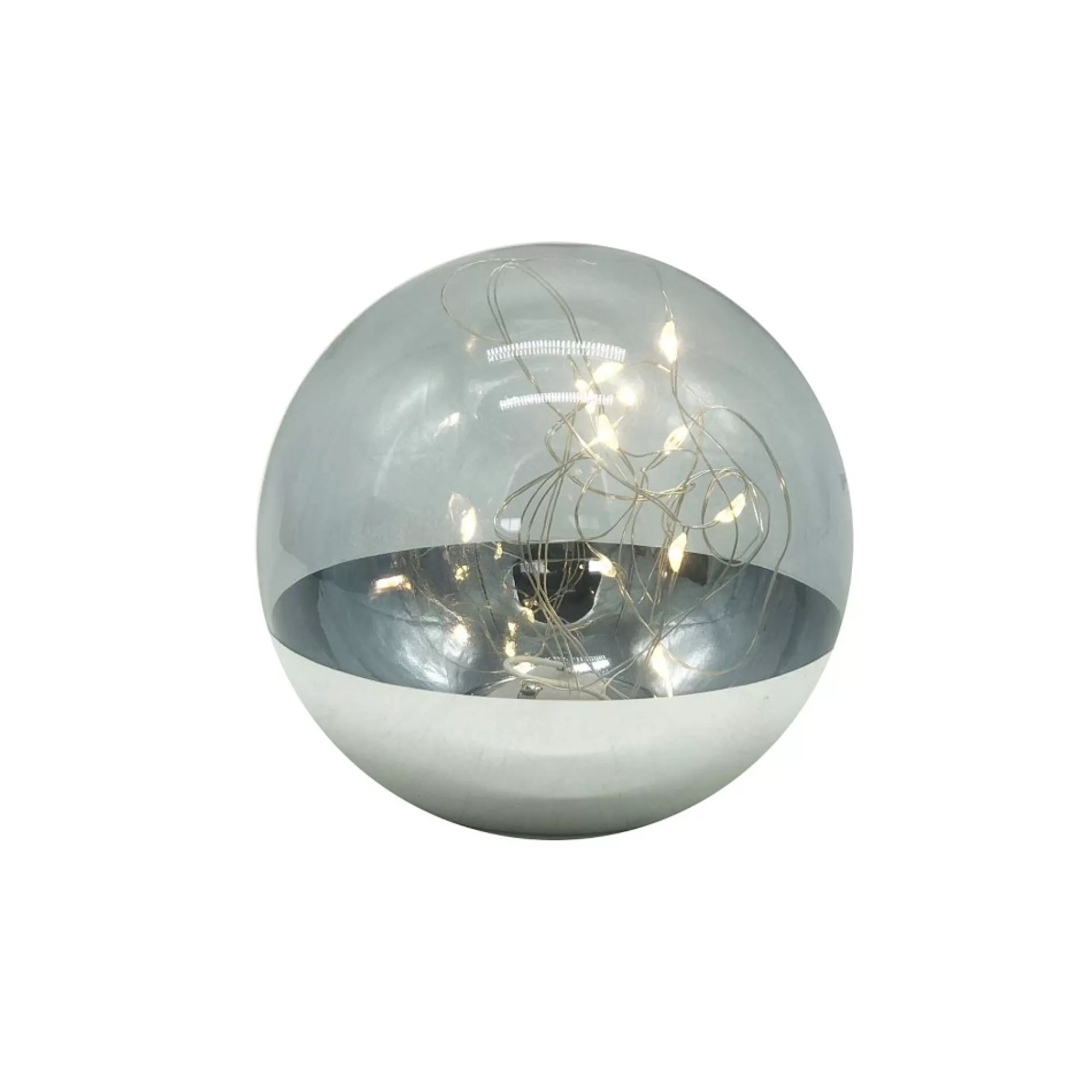 Best Bal 8 Leds Zwart-Zilver 10Cm 2Xcr2032-Batterijen Inbegrepen Decoratie Met Verlichting