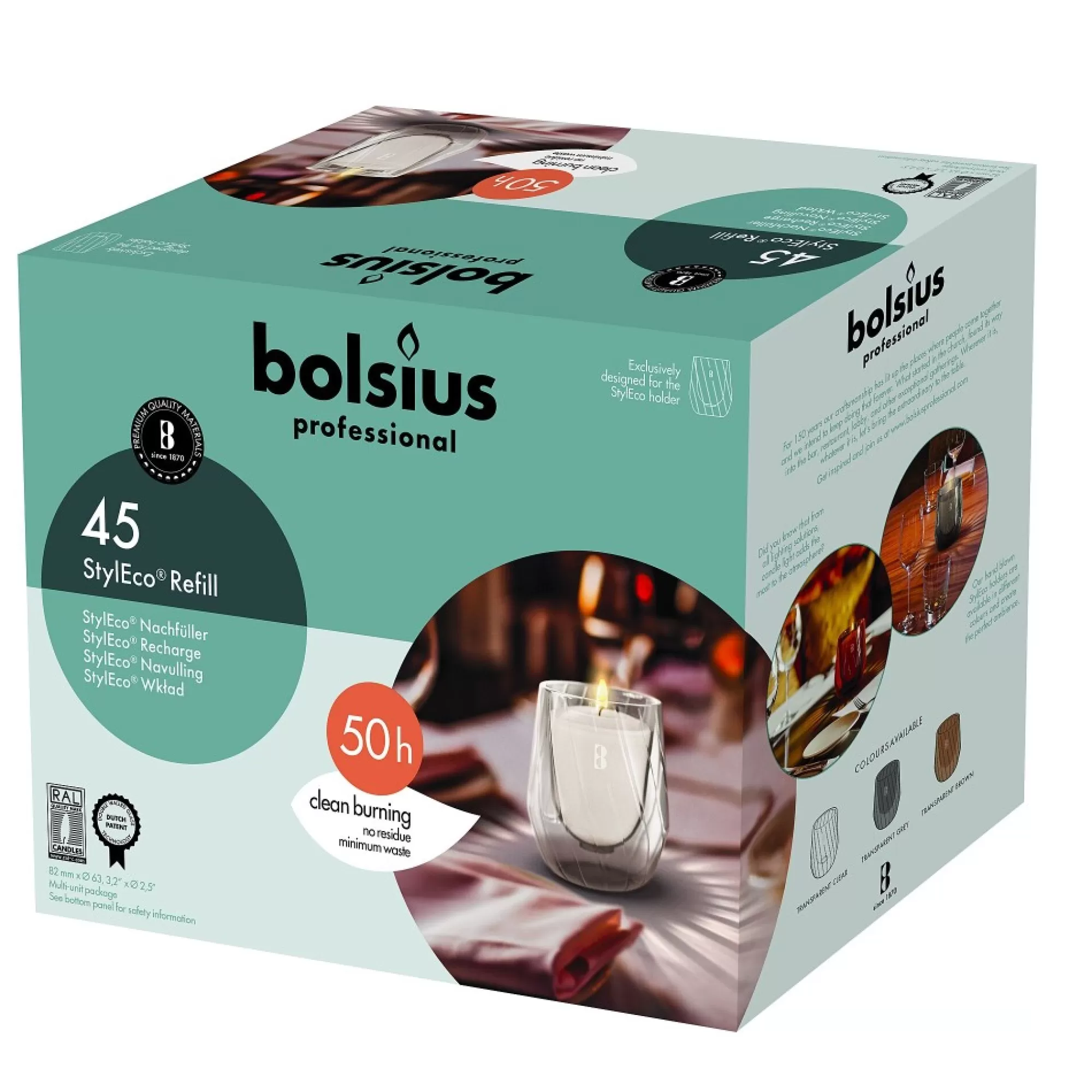 Online Bolsius Styleco Vulling Wit H 8,2Cm 6,3Cm 50U 45 Stuks Allerlei