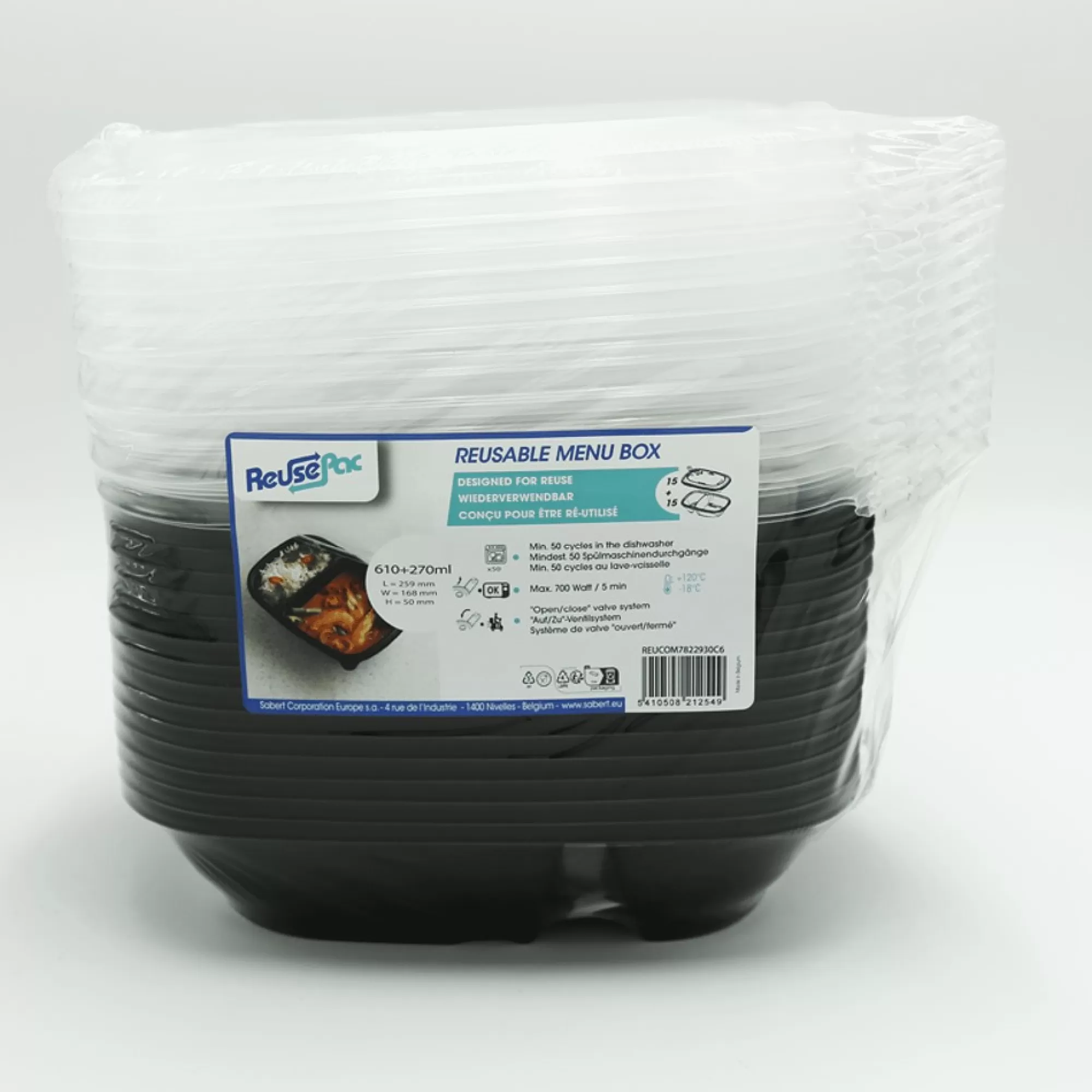 Best Sale Bowl 2 Vakken Herbruikbaar 610Ml + 270Ml Pp 15 Bakjes + Deksels Take-Away
