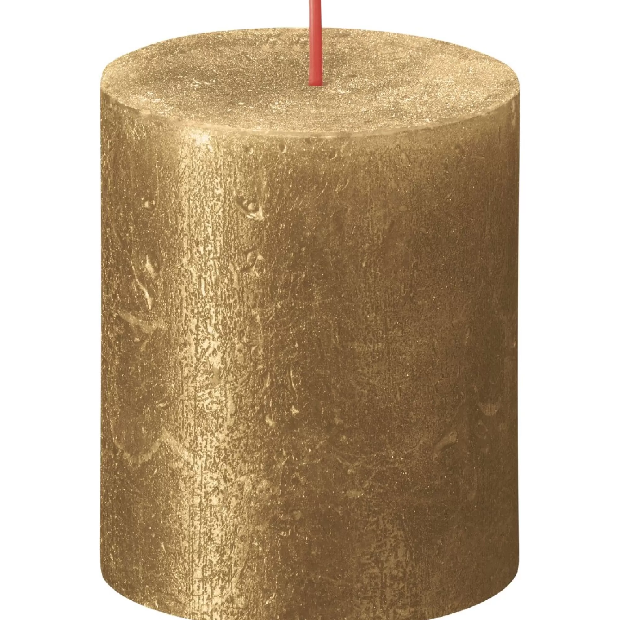 Discount Cilinderkaars Rustiek Goud Shimmer H 8Cm 6,8Cm 35U Kaarsen & Houders