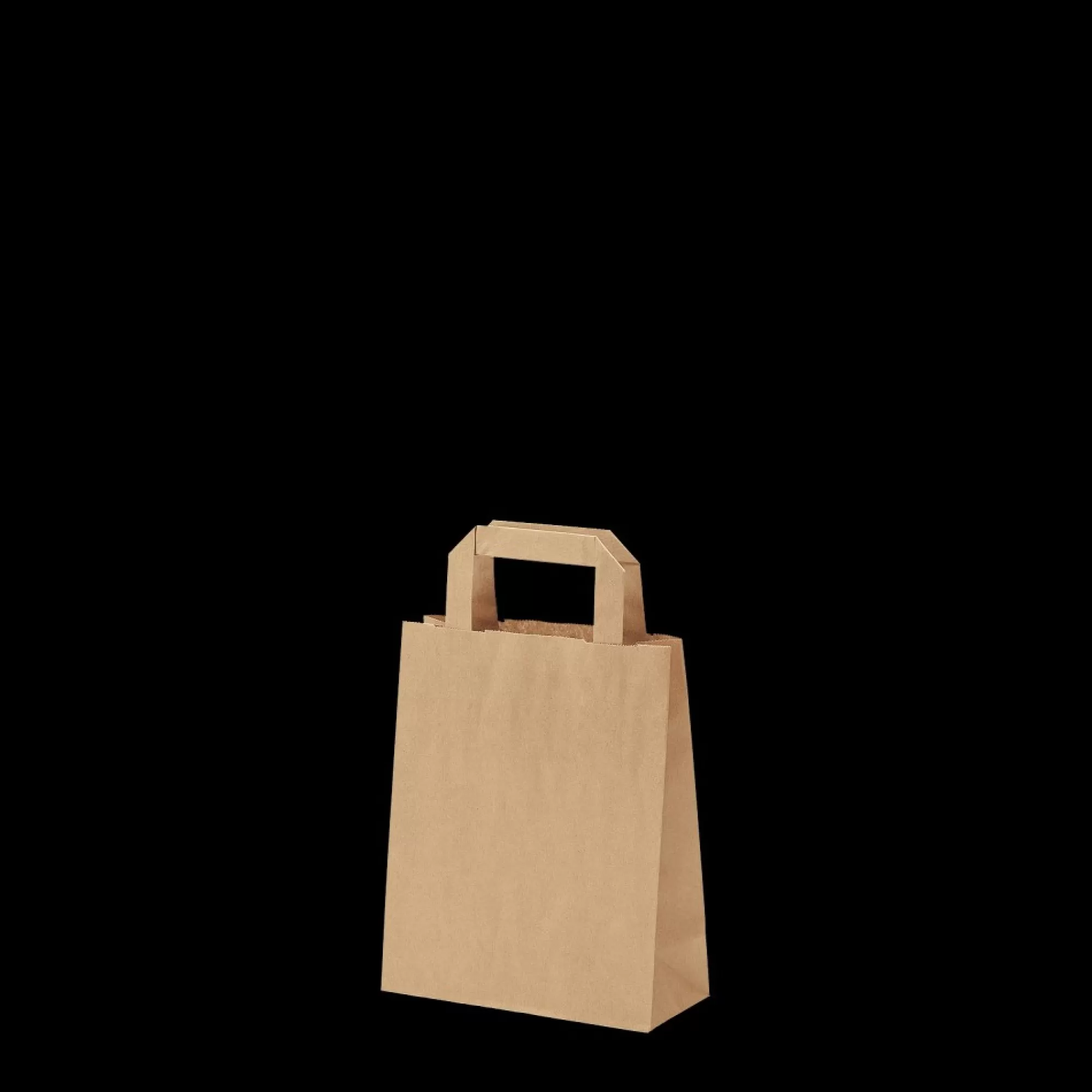 Shop Draagtas Papier 18X8X22Cm Gerecycleerd Kraft Bruin 70G/M + Plat Handvat 500 Stuks Zakken