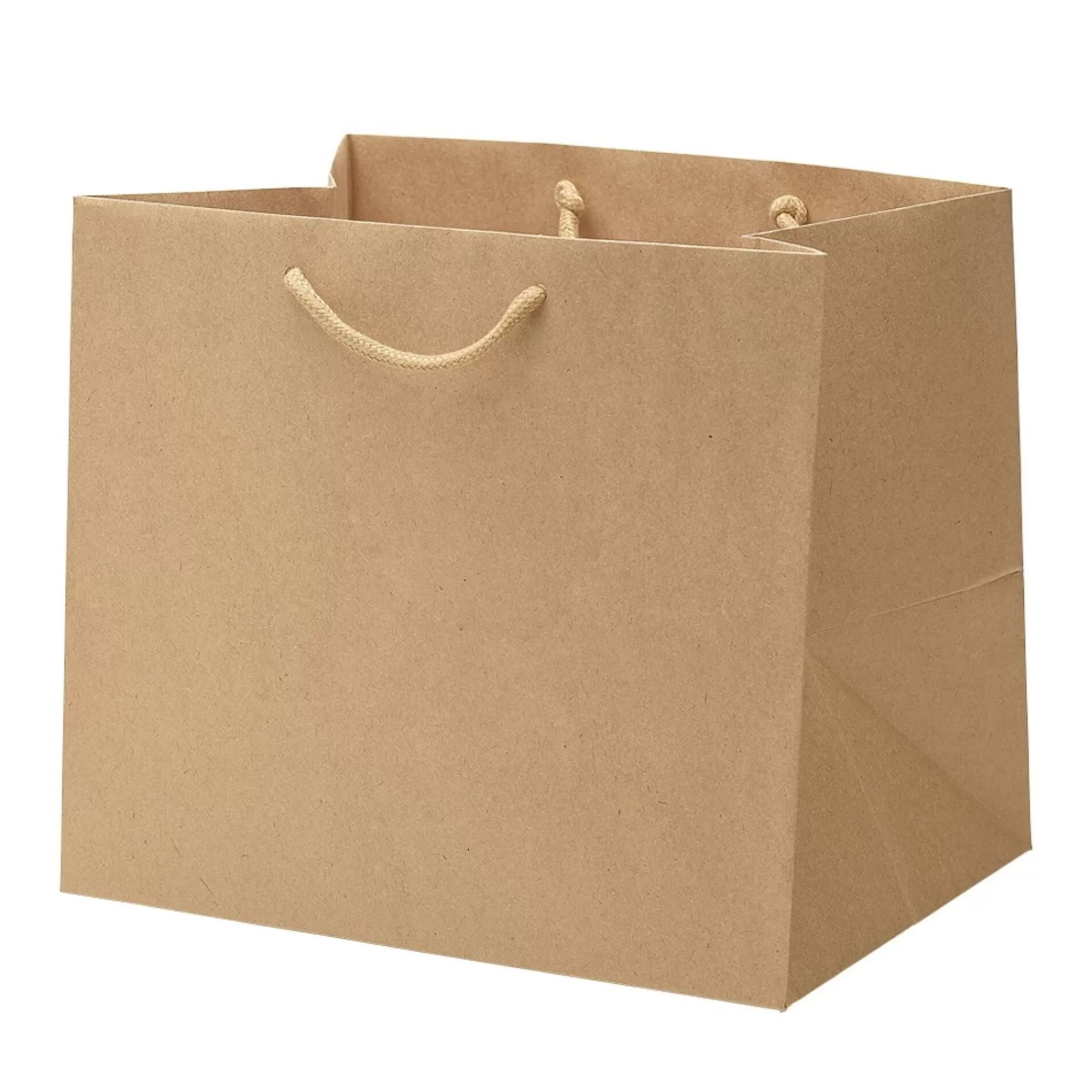 Fashion Draagtas Papier 33X25X29Cm Gerecycleerd Kraft Bruin 150G/M + Katoenen Koord 10 Stuks Zakken