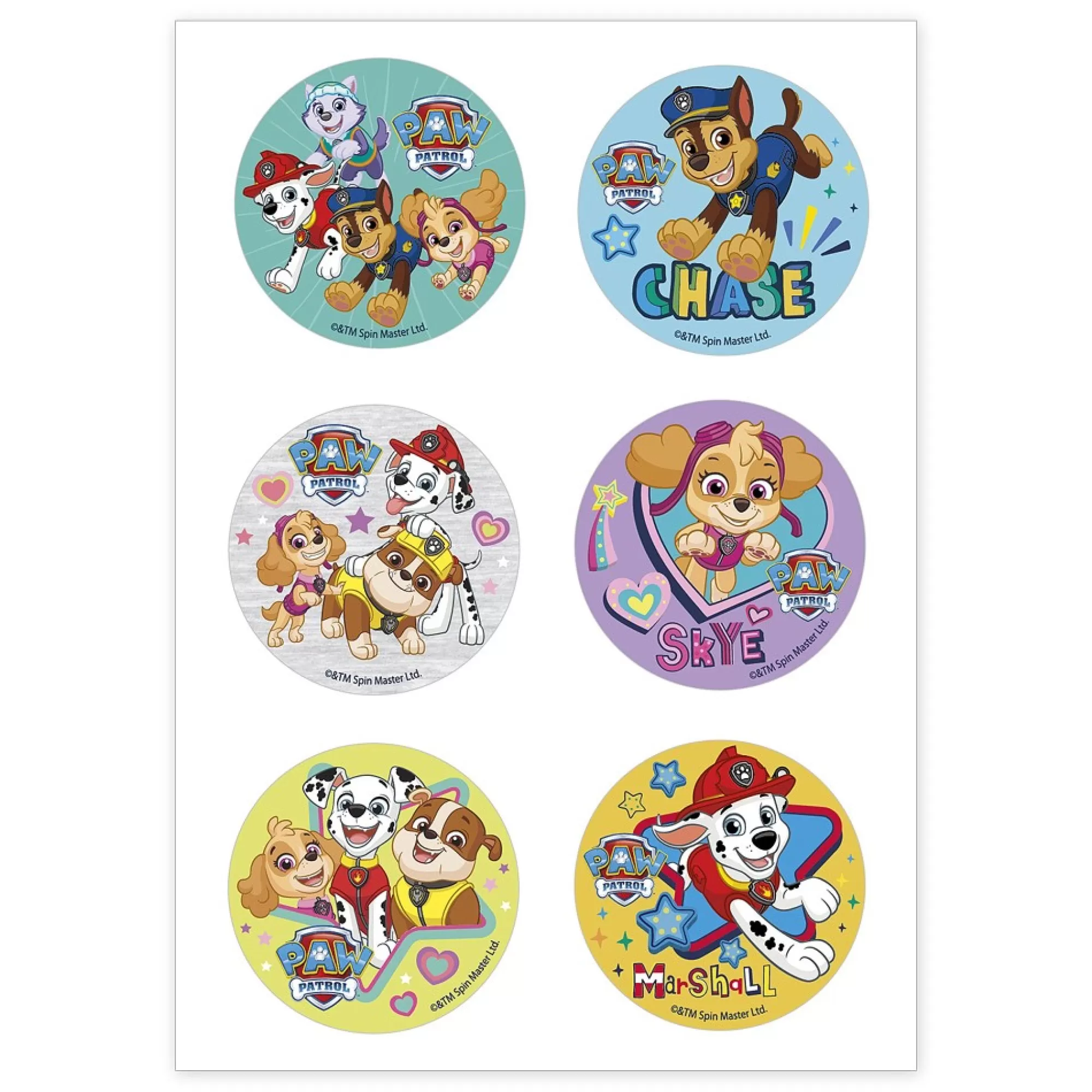 Discount Eetbaar Label Paw Patrol Mini 5,8Cm Suikervrij 6 Stuks Desserts