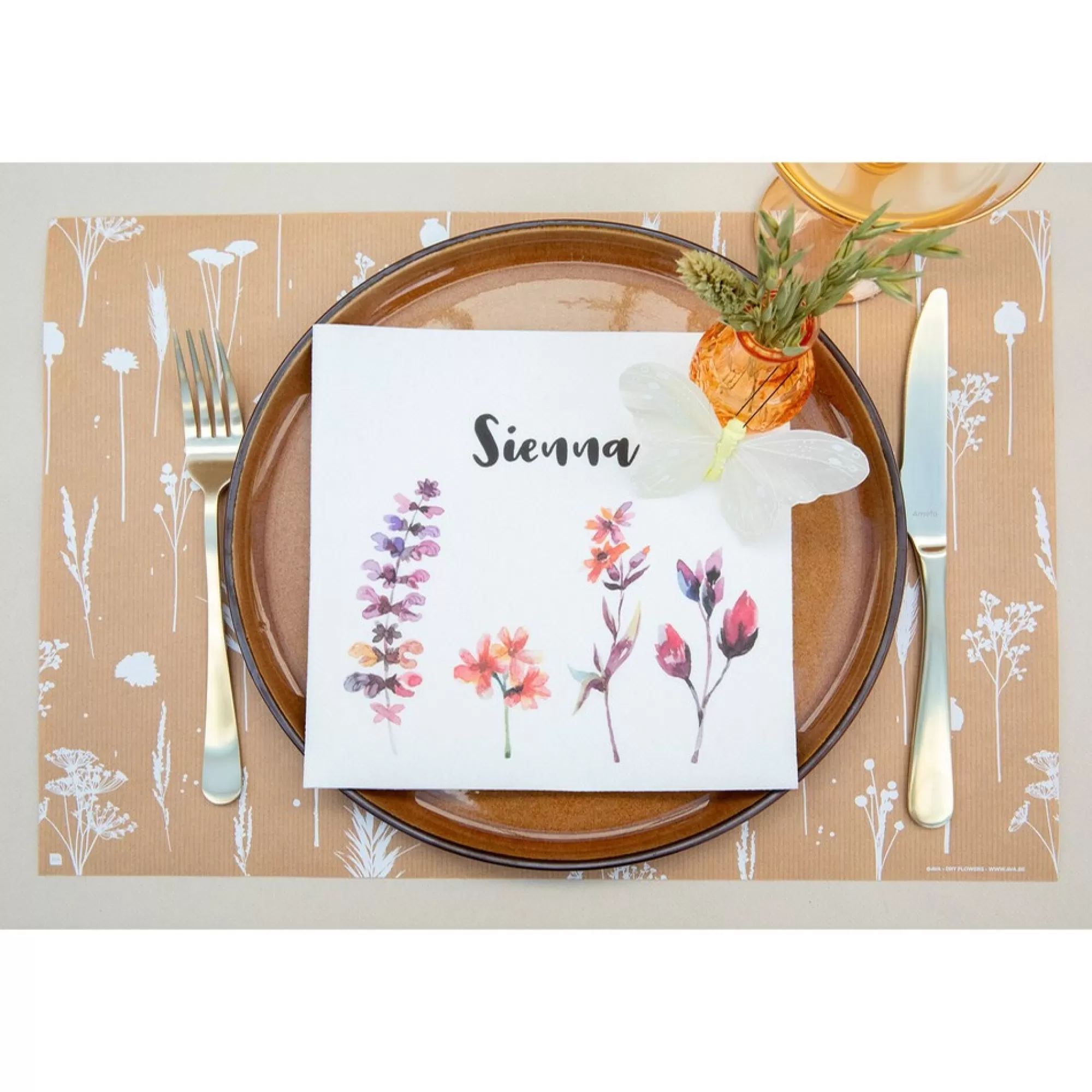 Discount Placemat Dry Flowers 30X43Cm 70G/M 50 Stuks Placemats