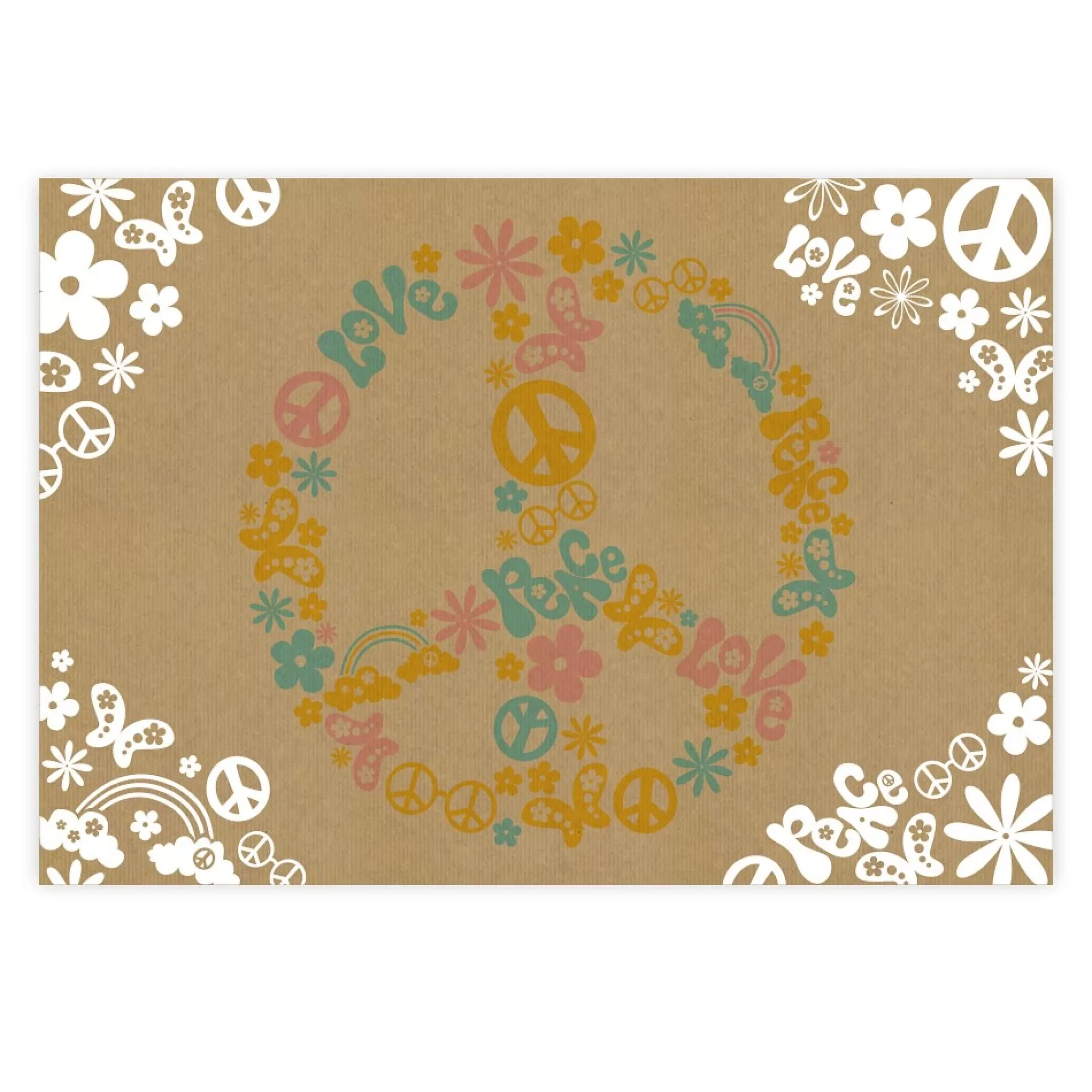 Clearance Placemat Peace & Love 30X43Cm 70G/M 50 Stuks Placemats