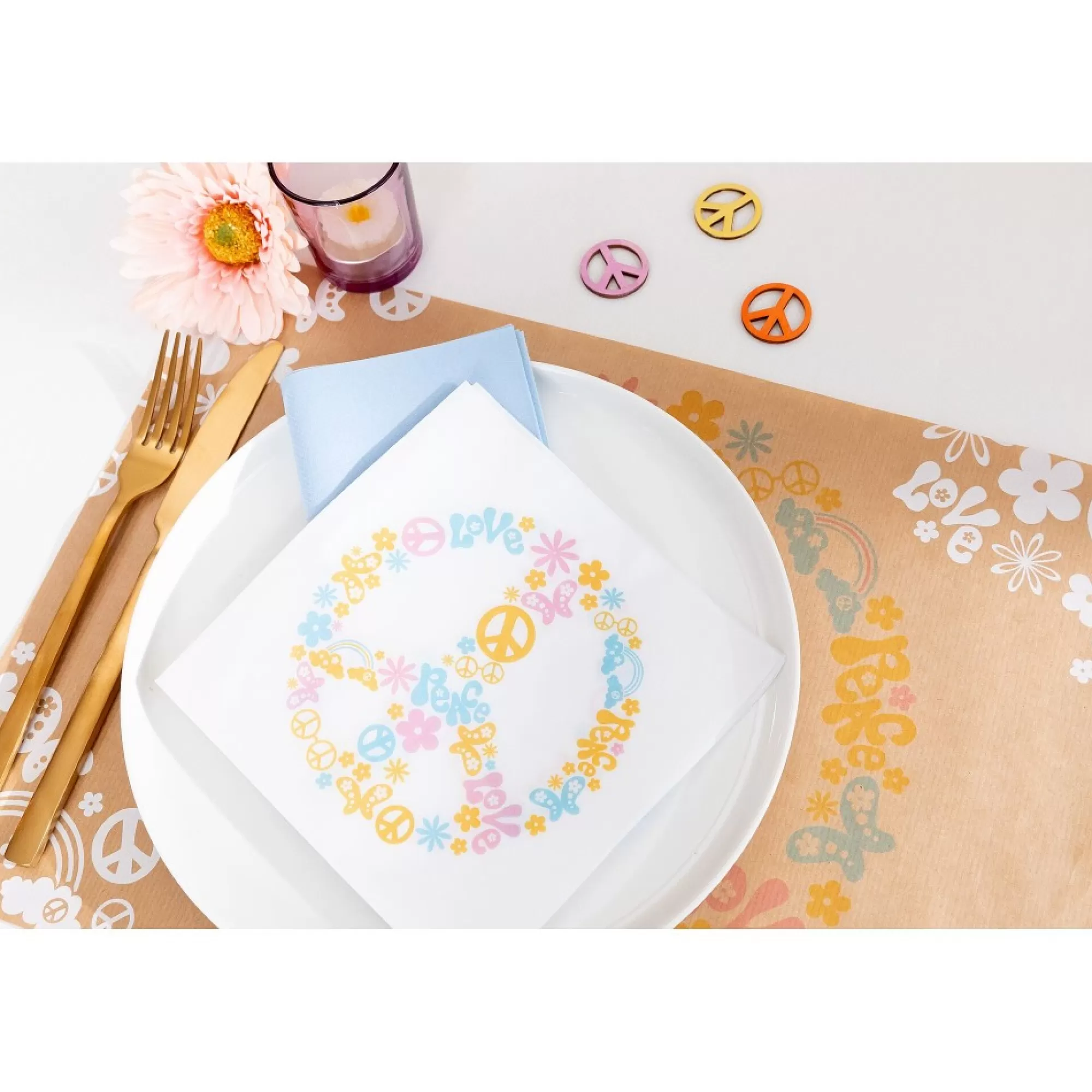 Clearance Placemat Peace & Love 30X43Cm 70G/M 50 Stuks Placemats