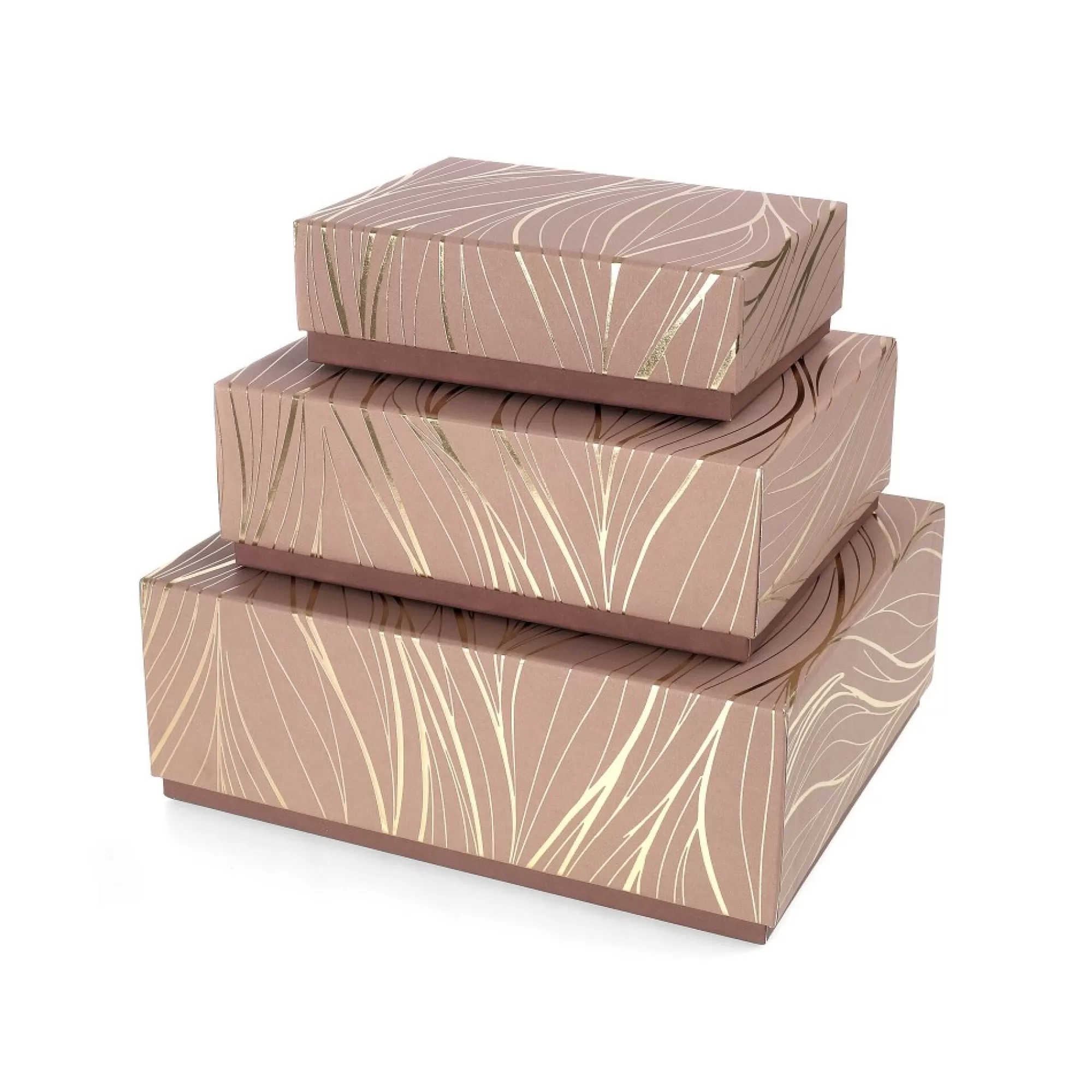 Cheap Geschenkdoos Rose Gold Large 24,5X20X9Cm New Beauyante Gold Lines Geschenkverpakking