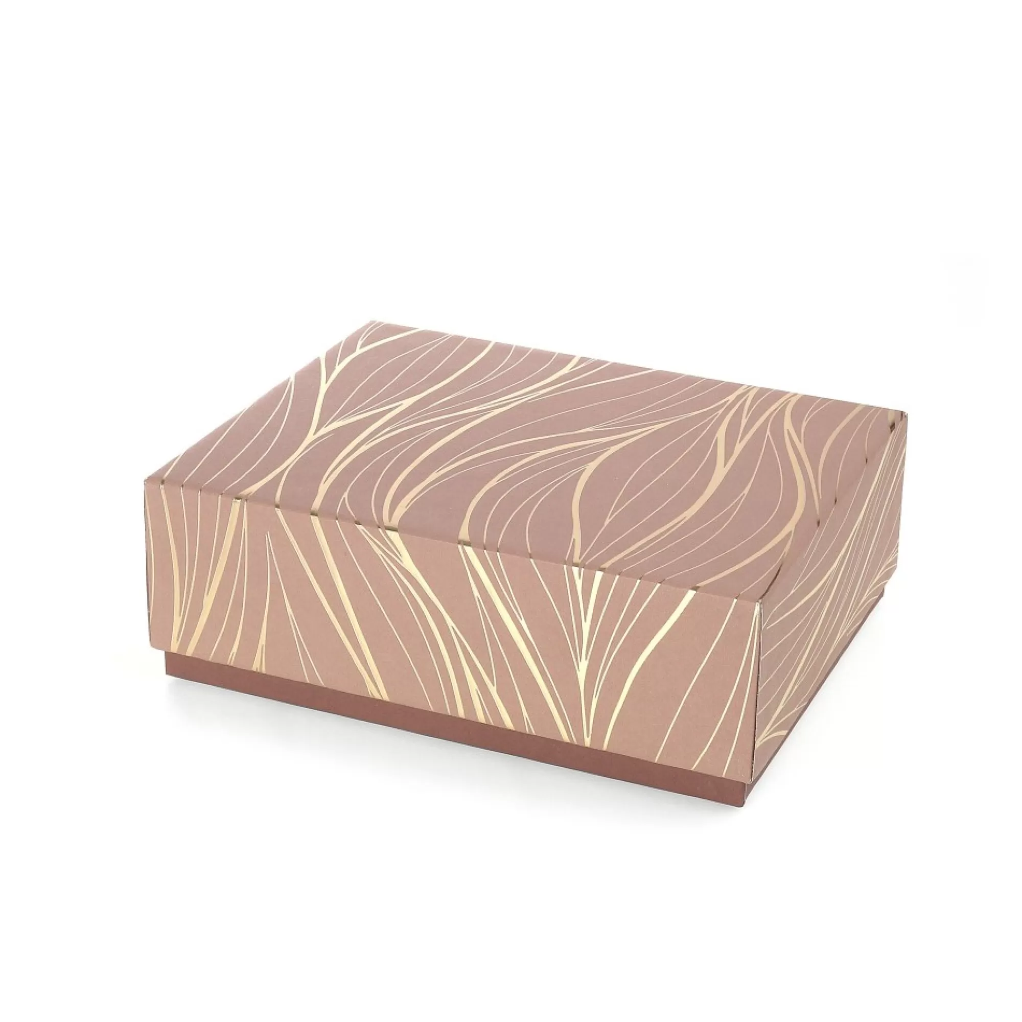 Hot Geschenkdoos Rose Gold Medium 20,5X16X7Cm New Beauyante Gold Lines Geschenkverpakking