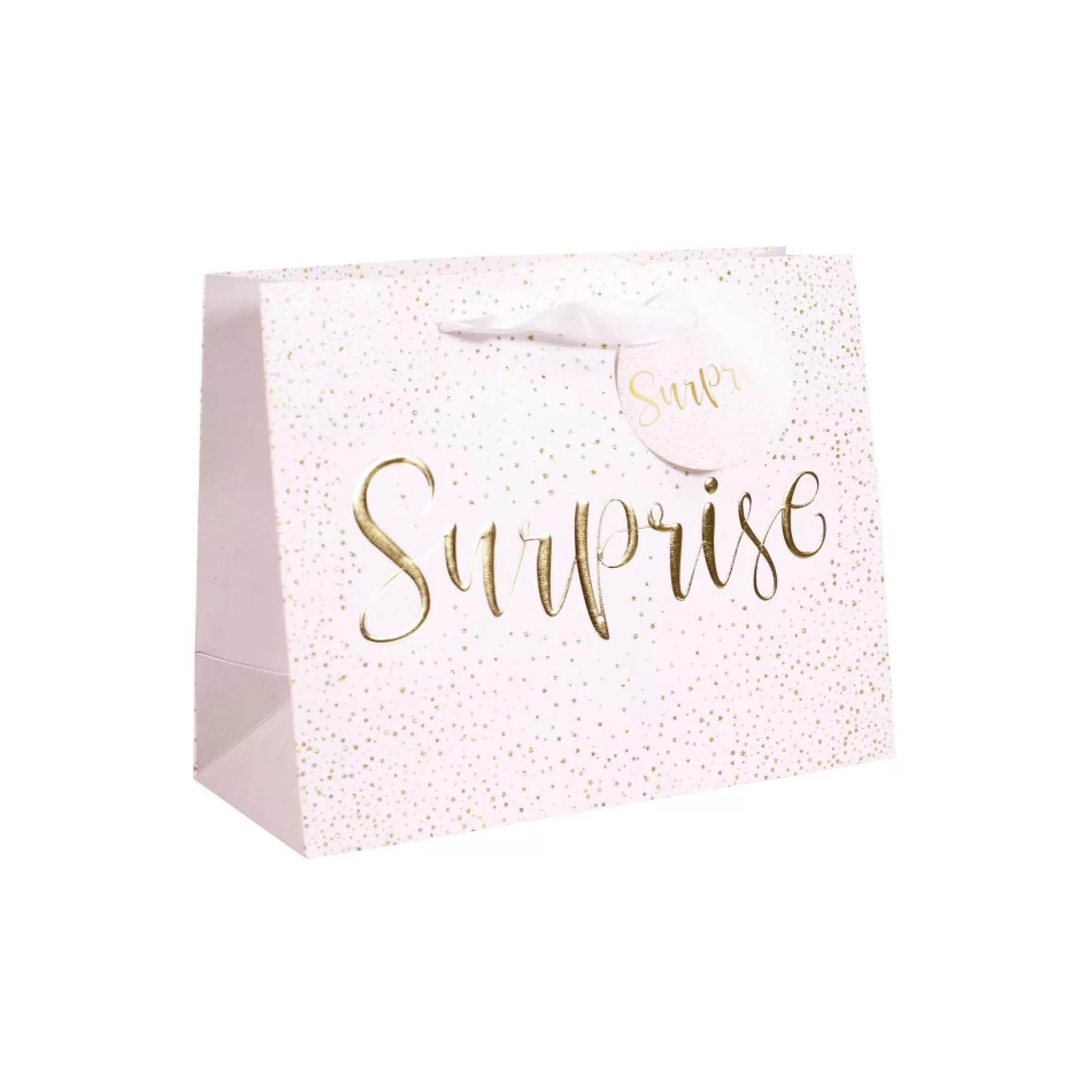 Cheap Geschenkzak Wit-Goud 23X10X18Cm "Surprise" Geschenkverpakking