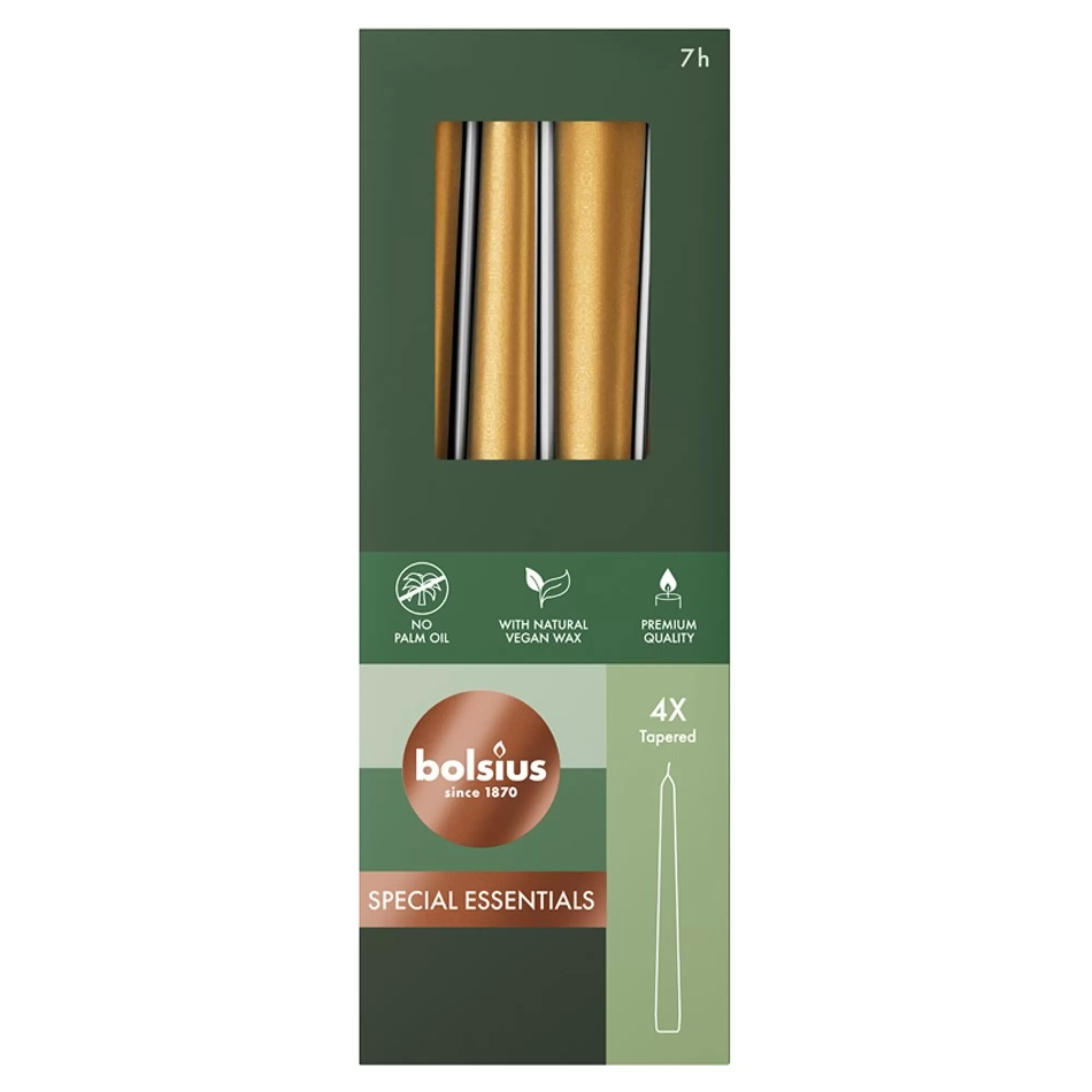 Best Gotische Kaars Metallic Golden Orange H 24,5Cm 2,4Cm 4 Stuks Kaarsen & Houders
