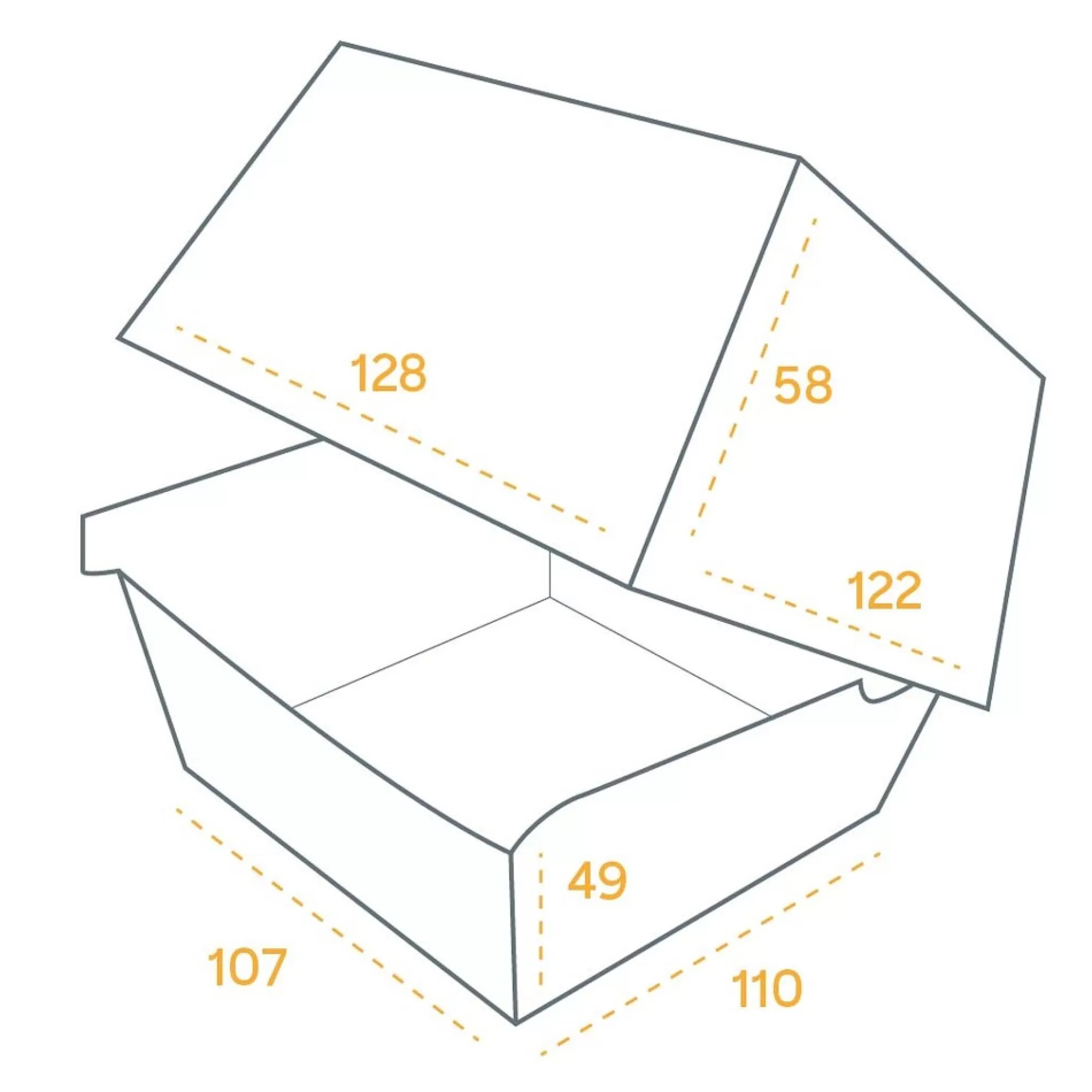 Hot Hamburgerdozen Maxi 11X11X8,5Cm Bruin Karton 100 Stuks Take-Away