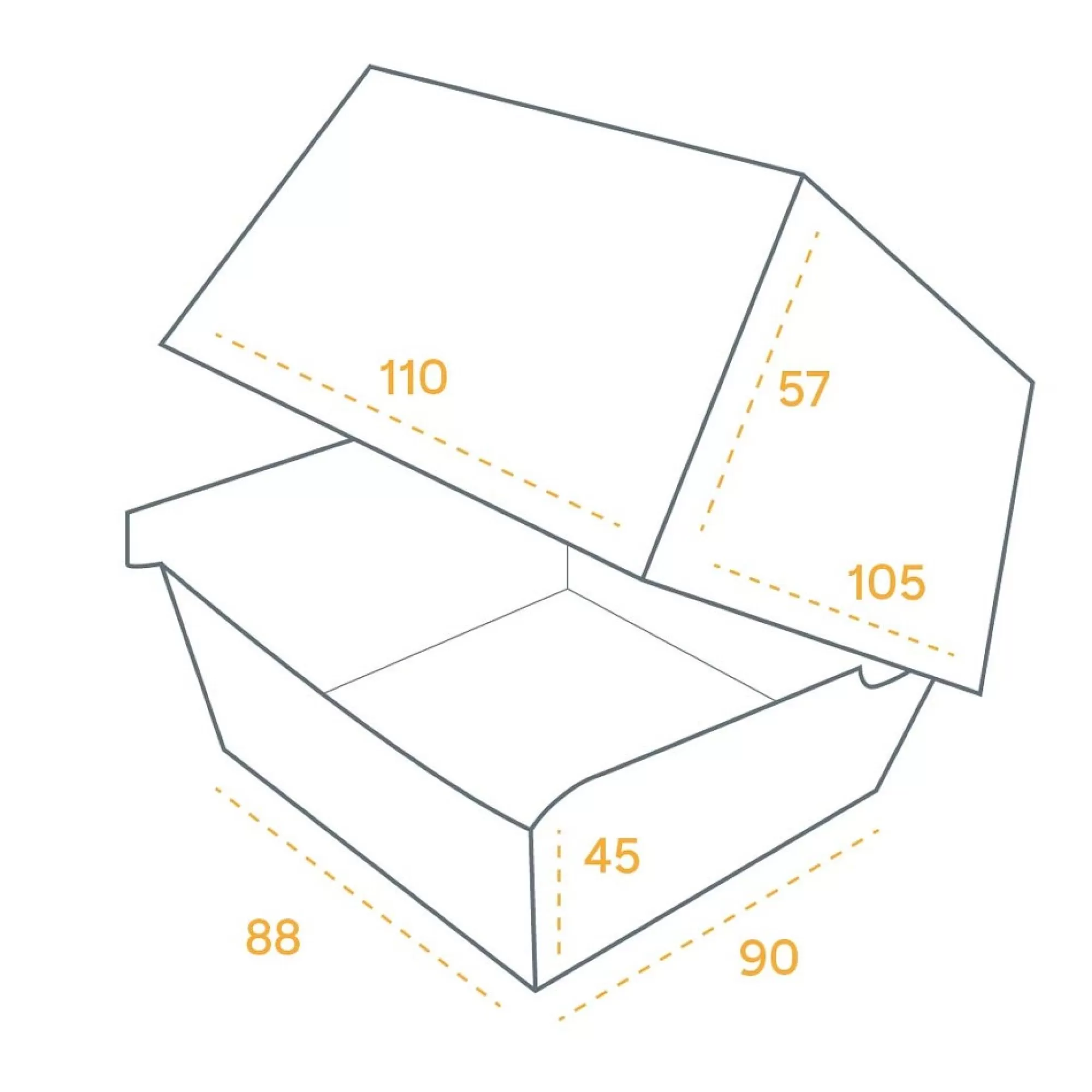 Outlet Hamburgerdozen Regular 9X9X8,5Cm Bruin Karton 100 Stuks Take-Away