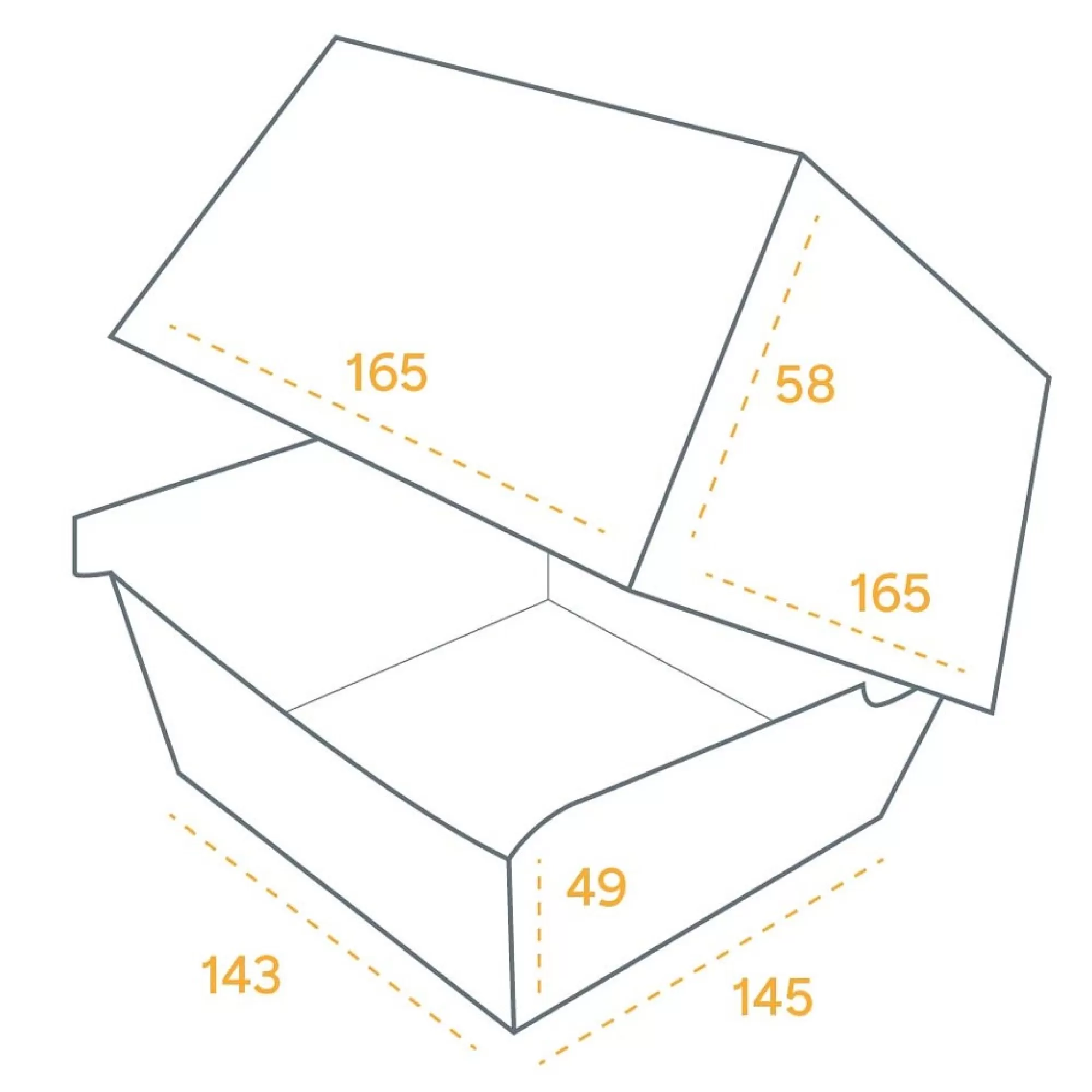 Clearance Hamburgerdozen Xl 14,5X14,5X8,5Cm Bruin Karton 100 Stuks Take-Away