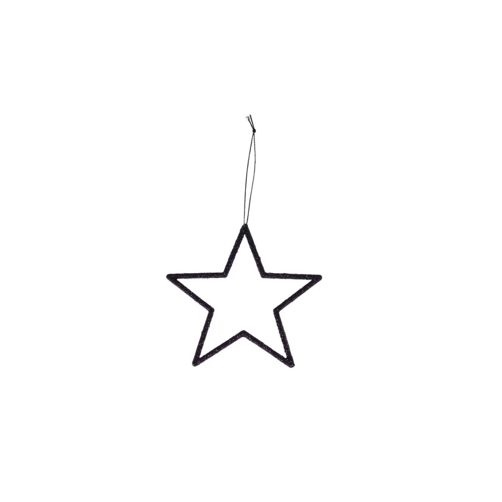 Discount Hanger Ster Zwart Glitter Plastic 12Cm Boomdecoratie