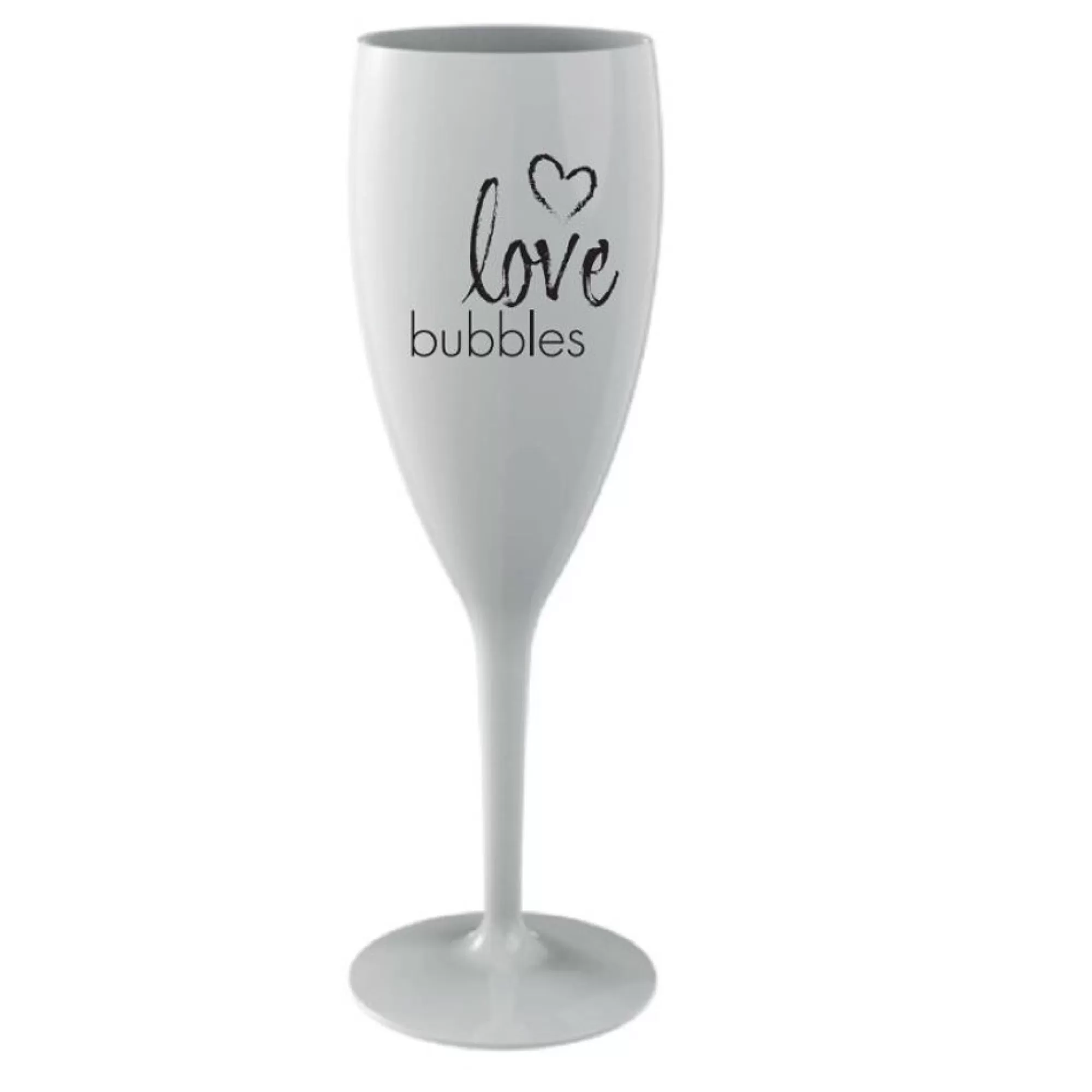 Outlet Herbruikbaar Champagneglas 'Love Bubbles' Onbreekbaar Wit 120Ml Glazen