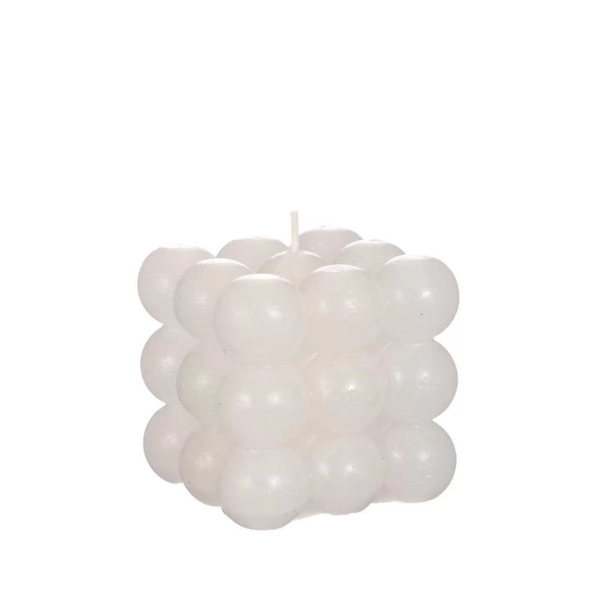 Best Kaars Bubble Wit 8X8X8Cm +/-24U Fantasiekaarsen