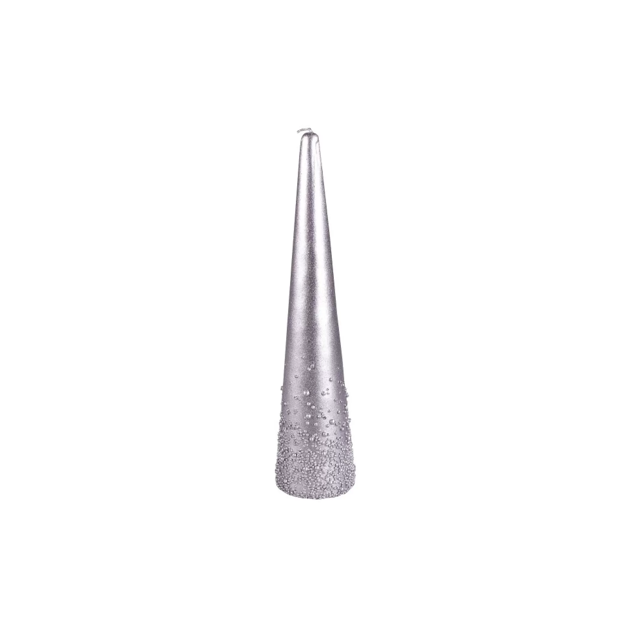 Flash Sale Kaars Kegel Zilver 30Cm Frosted 12U Fantasiekaarsen