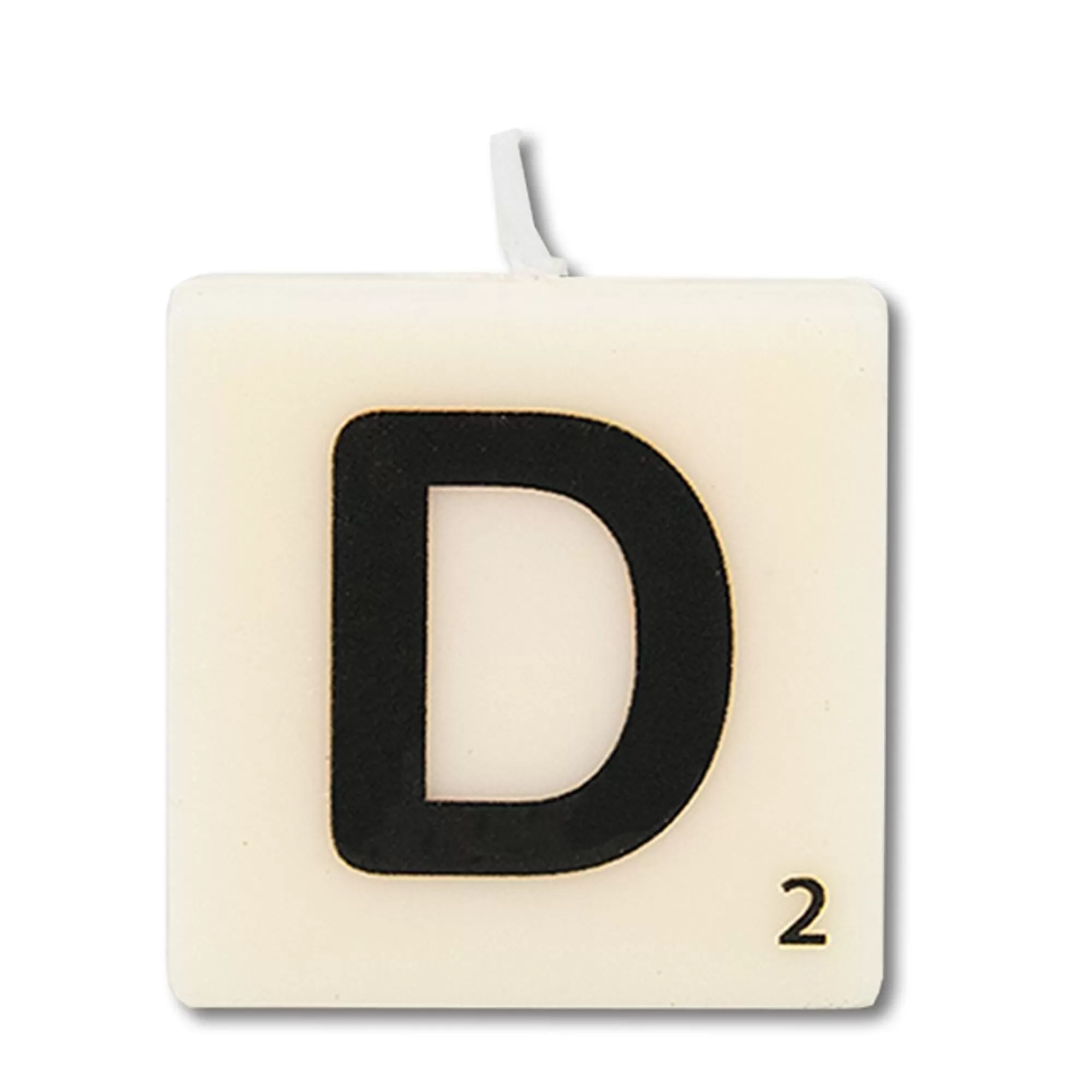 Discount Kaars Mini 4X2X4Cm Wit Letter D Fantasiekaarsen