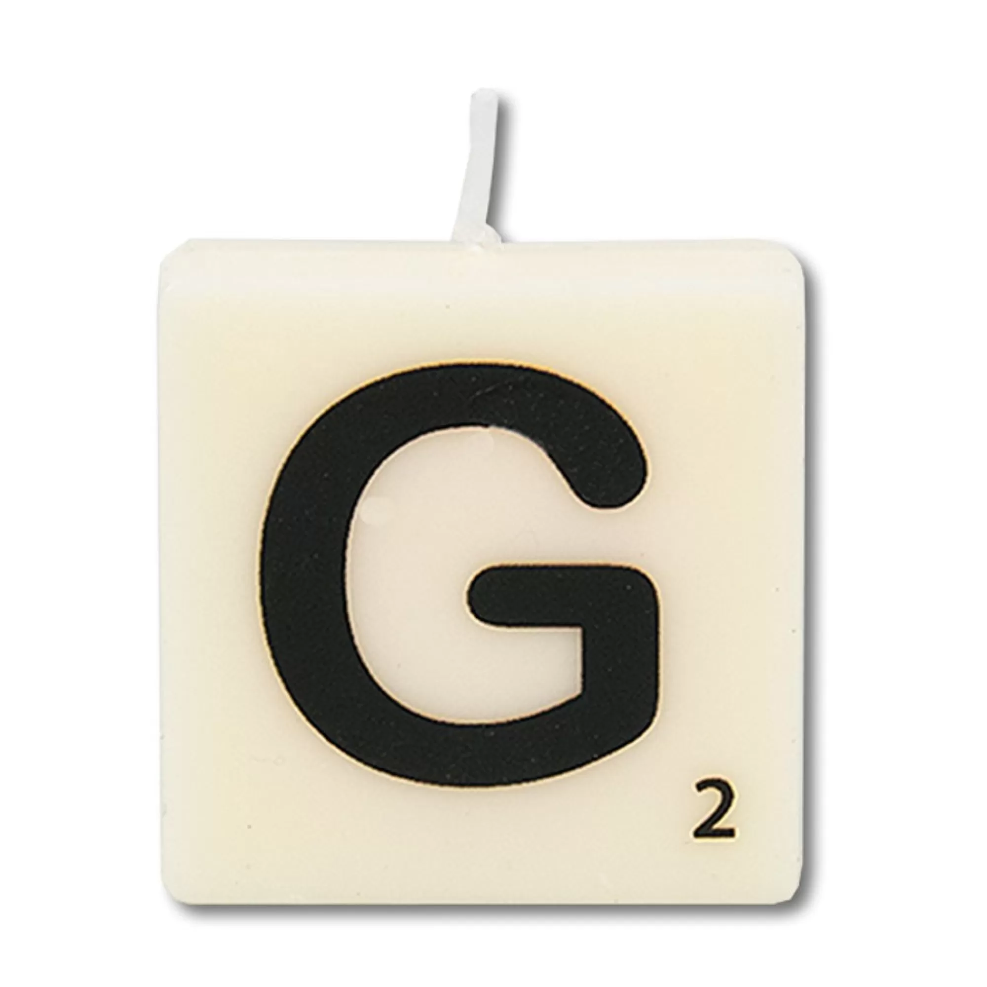 New Kaars Mini 4X2X4Cm Wit Letter G Fantasiekaarsen