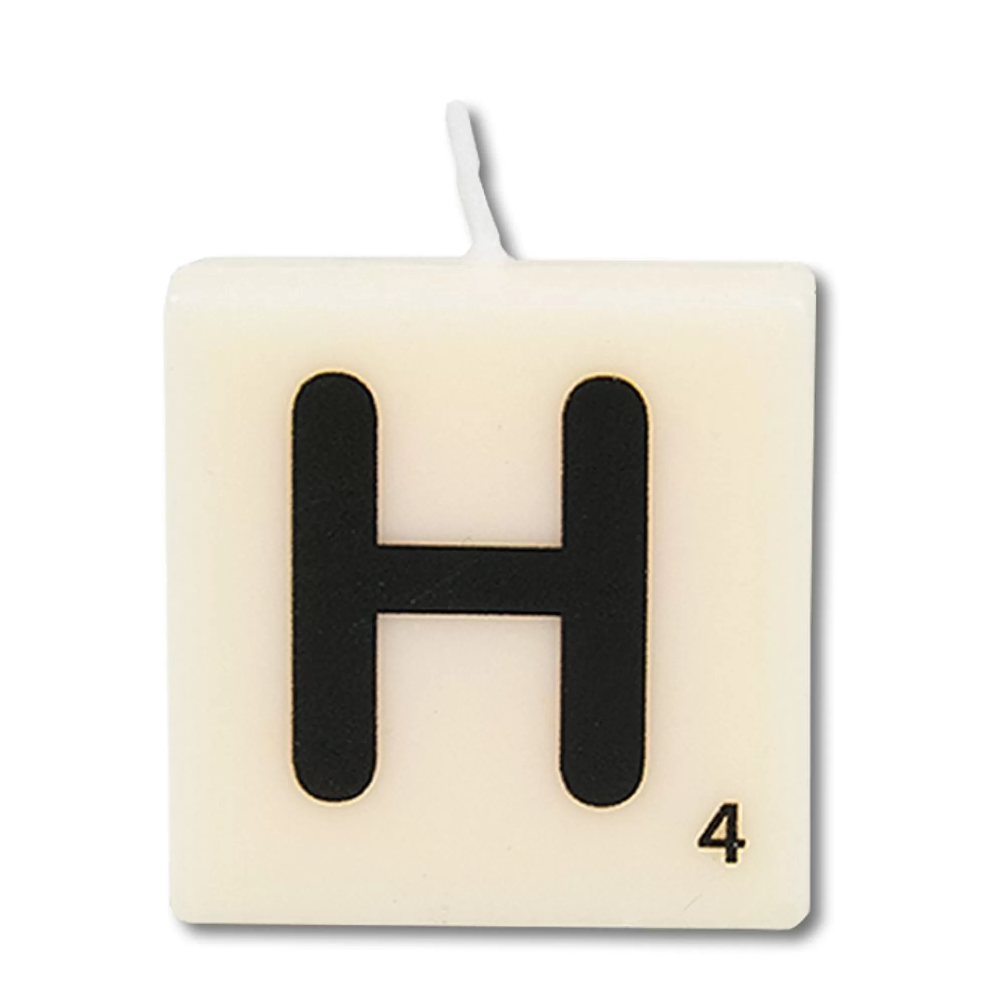 Clearance Kaars Mini 4X2X4Cm Wit Letter H Fantasiekaarsen