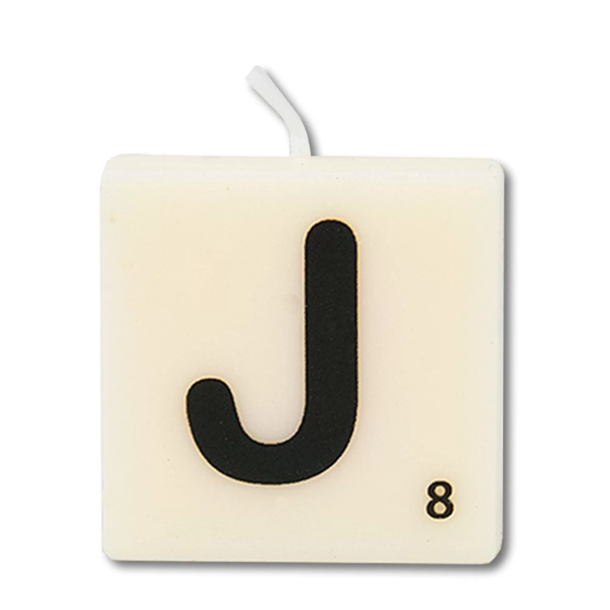 Store Kaars Mini 4X2X4Cm Wit Letter J Fantasiekaarsen