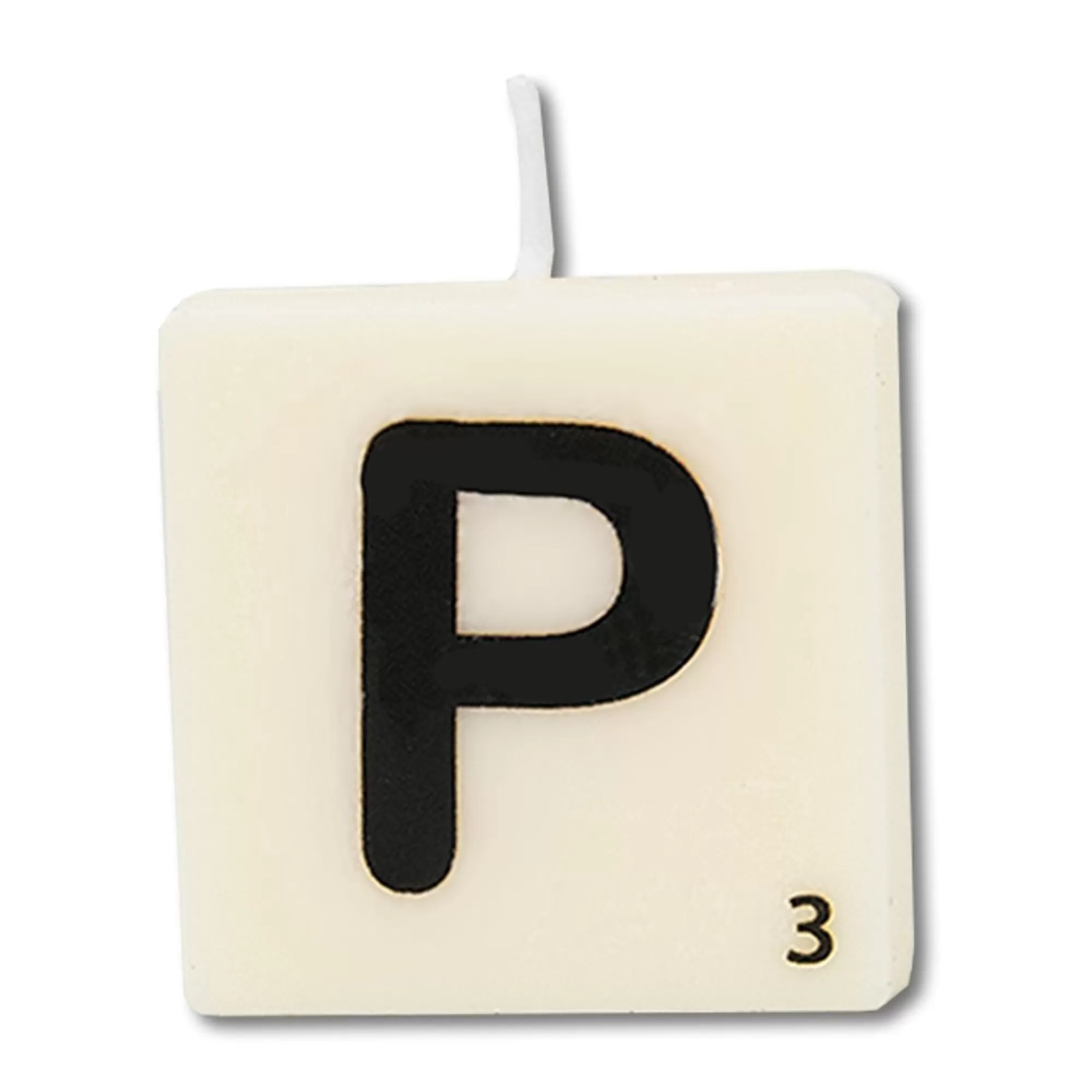 Fashion Kaars Mini 4X2X4Cm Wit Letter P Fantasiekaarsen