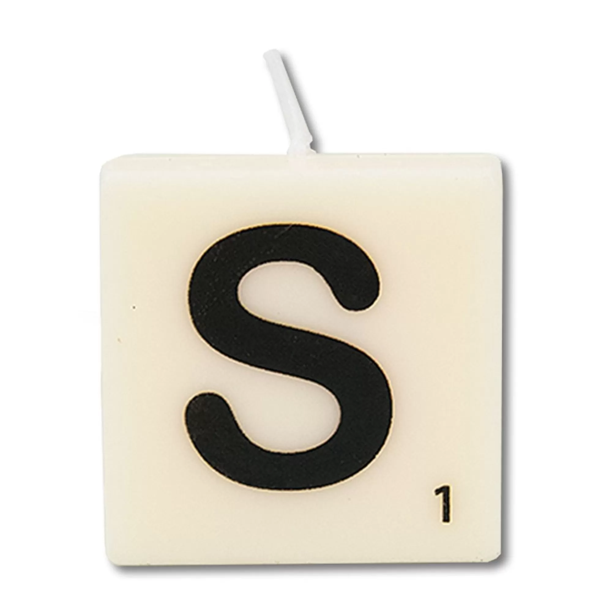 Outlet Kaars Mini 4X2X4Cm Wit Letter S Fantasiekaarsen