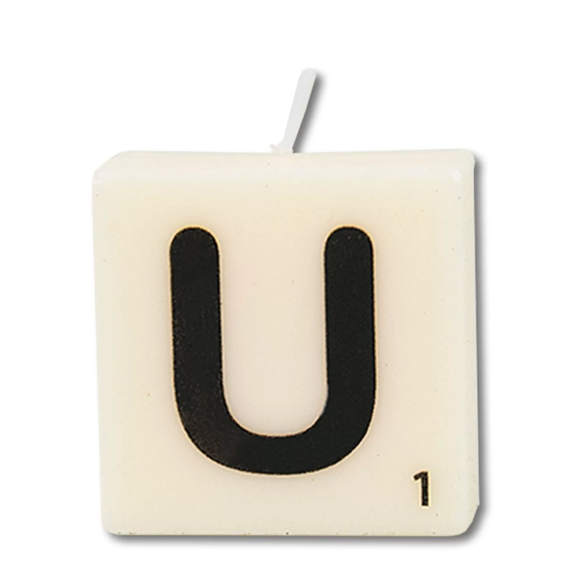 Shop Kaars Mini 4X2X4Cm Wit Letter U Fantasiekaarsen