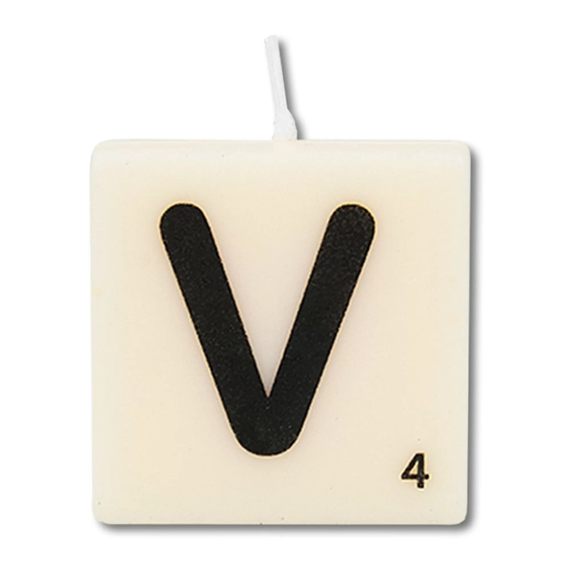 Shop Kaars Mini 4X2X4Cm Wit Letter V Fantasiekaarsen