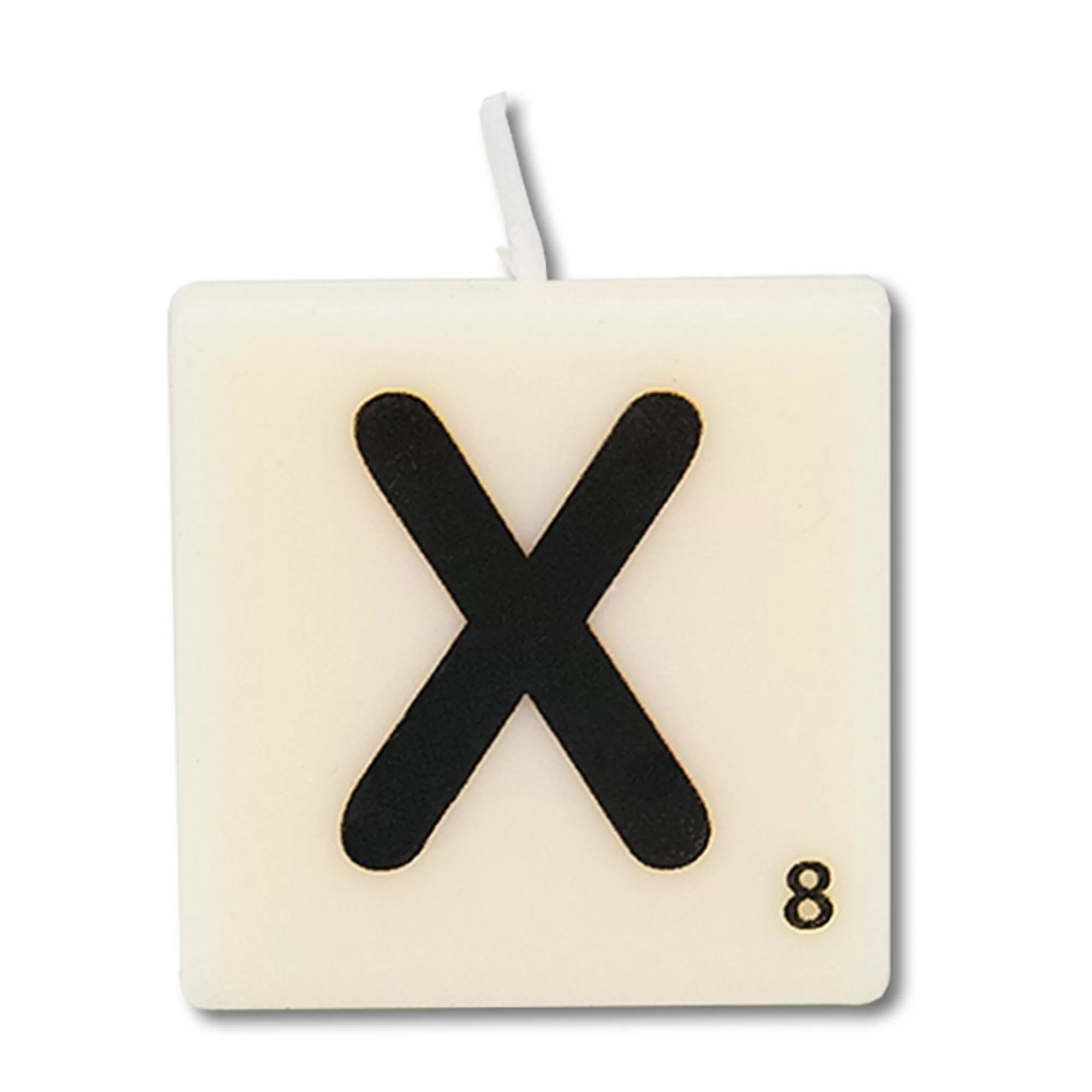 Discount Kaars Mini 4X2X4Cm Wit Letter X Fantasiekaarsen