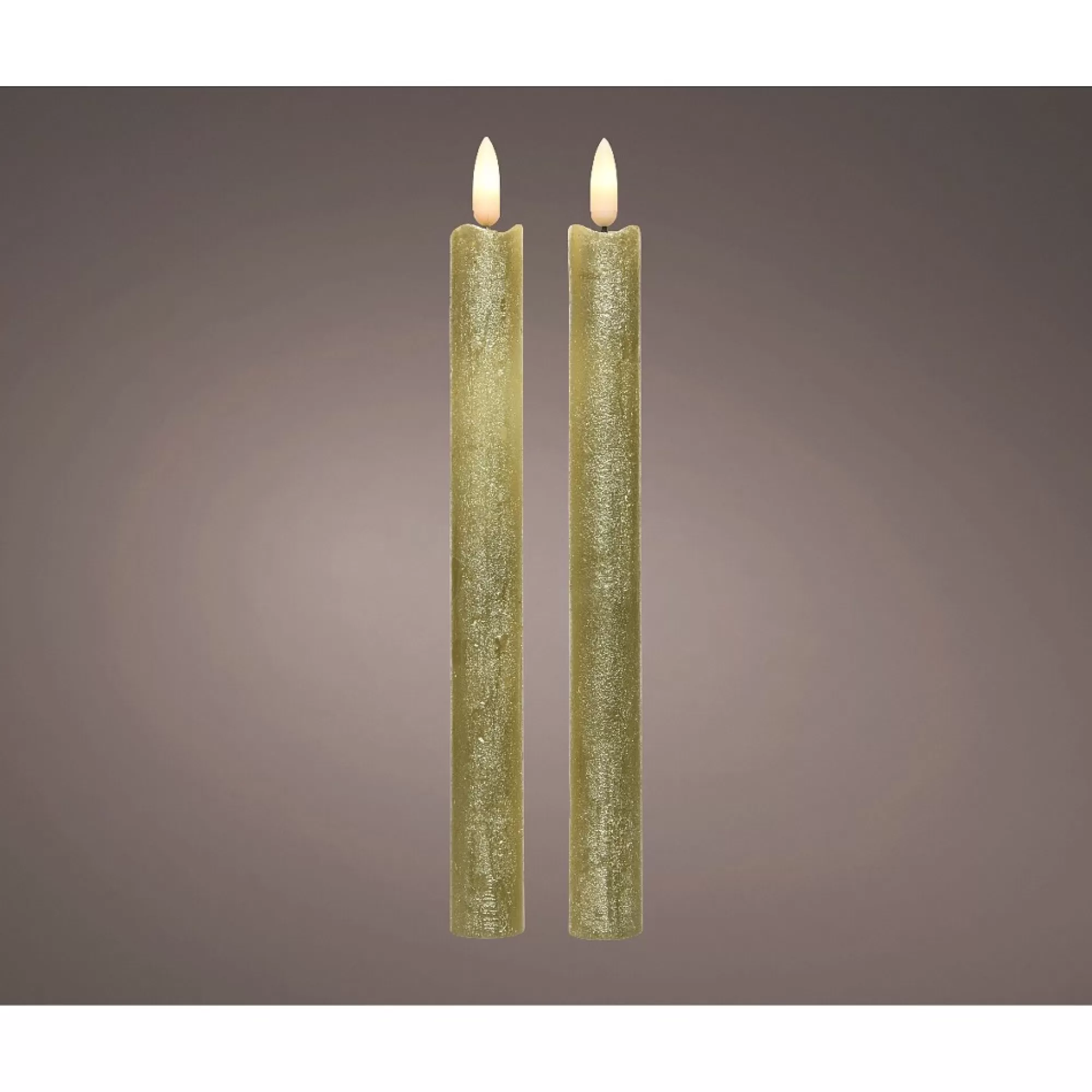 Fashion Kaarsen Warmwit/Goud Led Timer H 24,5Cm 2,2Cm 6H 2 Stuks Allerlei