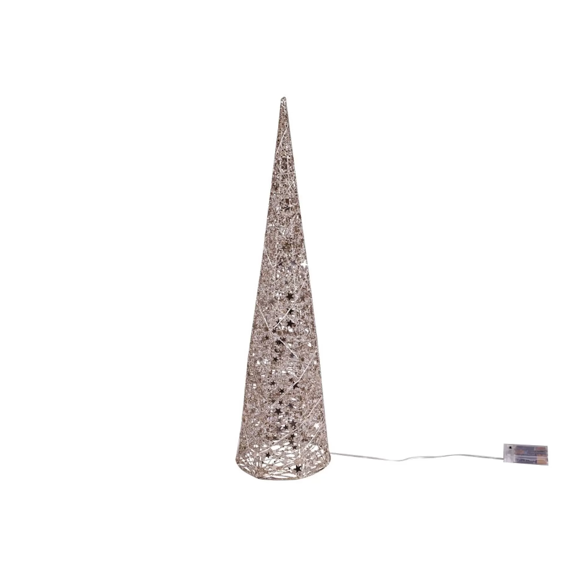 Flash Sale Kegel Cotton Met Led Champagne Glitter H 60Cm 16Cm Decoratie Met Verlichting