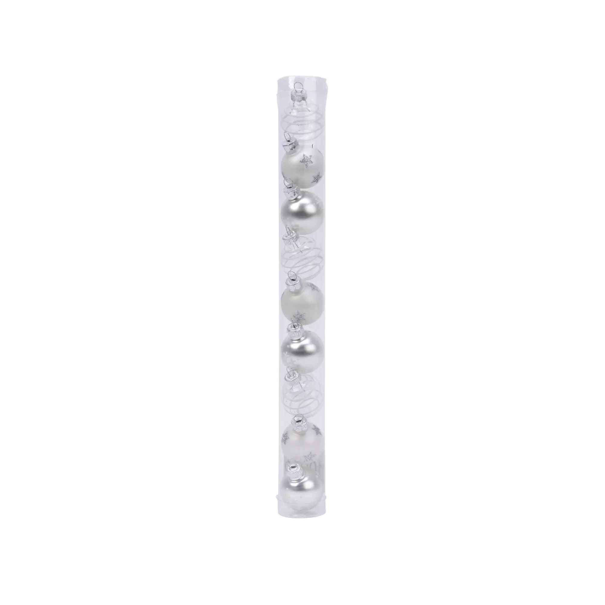 Outlet Kerstbal Glas Deco Mix Assortiment 3Cm Wit/Zilver 9 Stuks Kerstballen