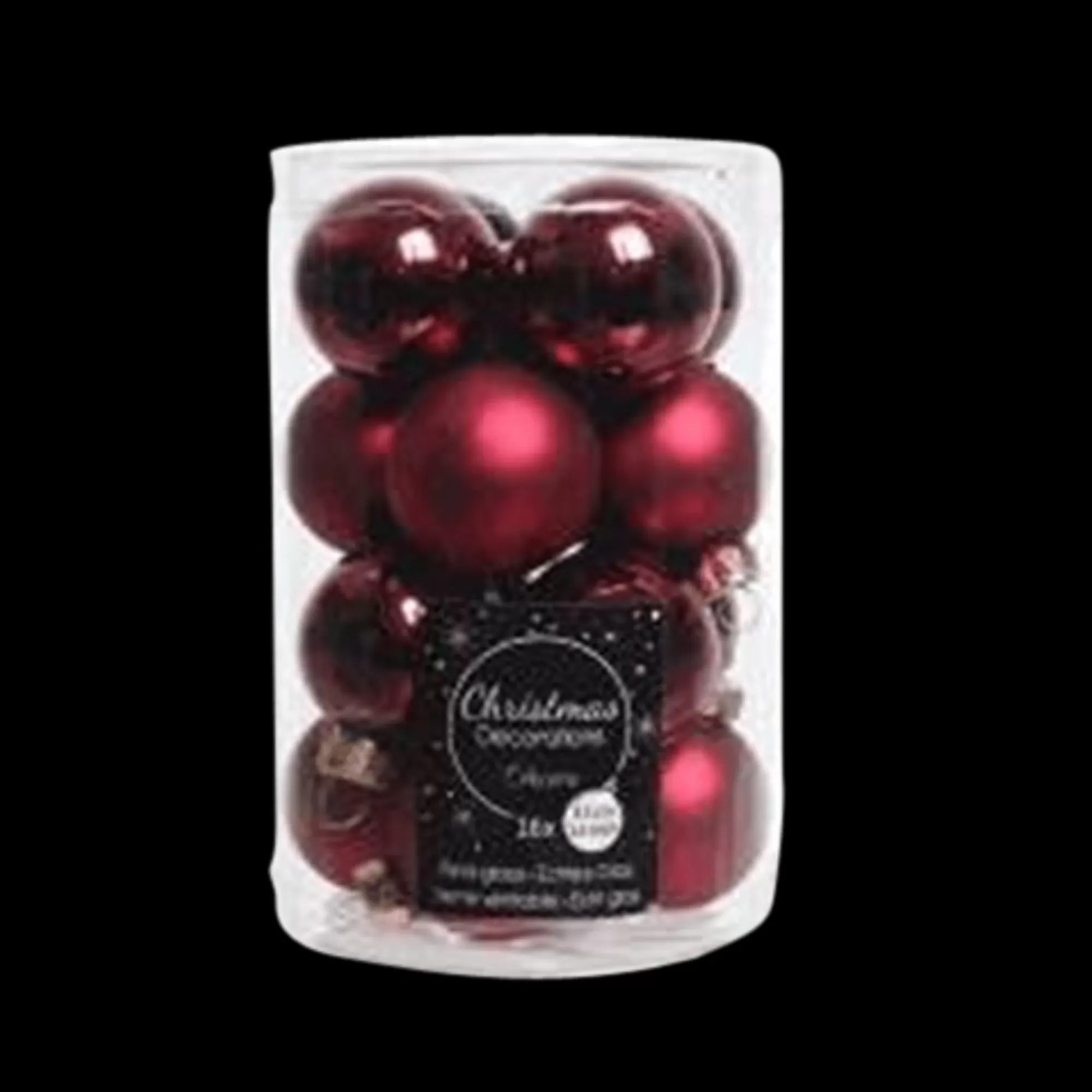 Store Kerstbal Ossenbloed Glans En Mat 3,5Cm Glas 16 Stuks Kerstballen