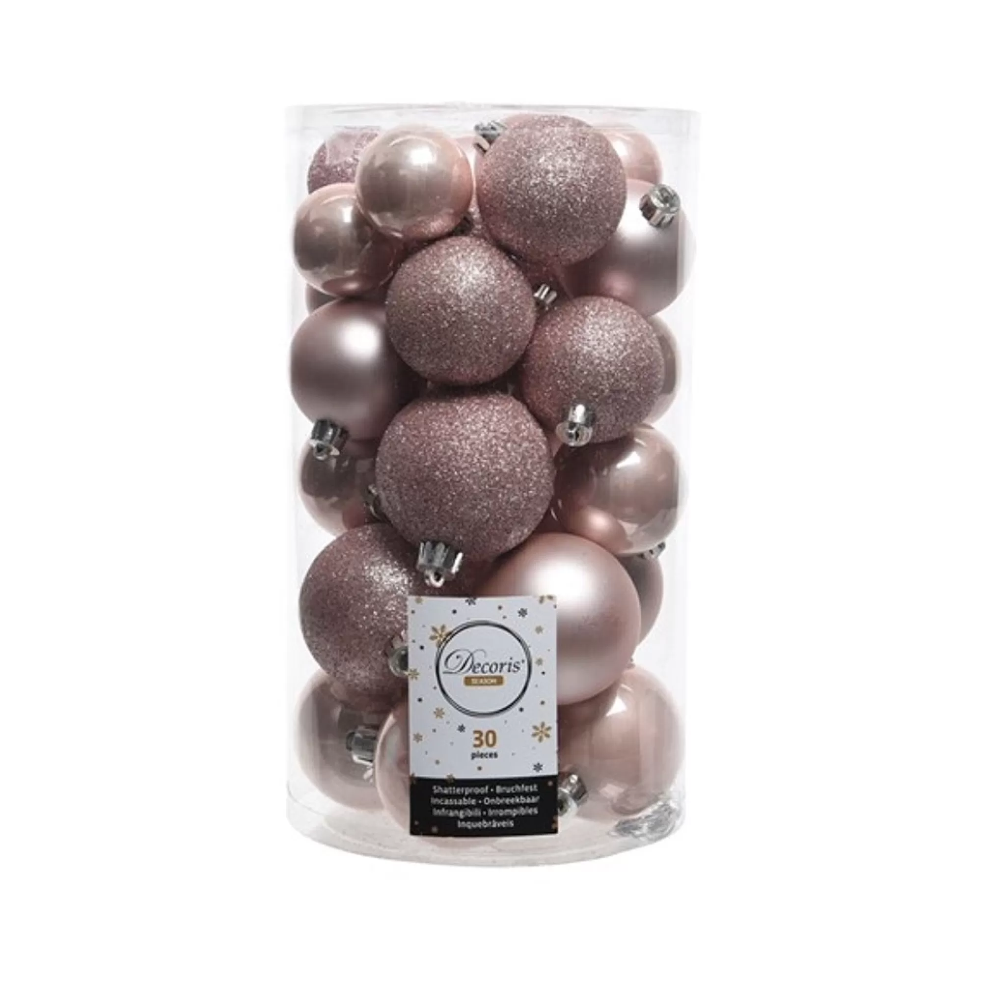 Best Sale Kerstbal Plastic Poederroze 30 Stuks Kerstballen