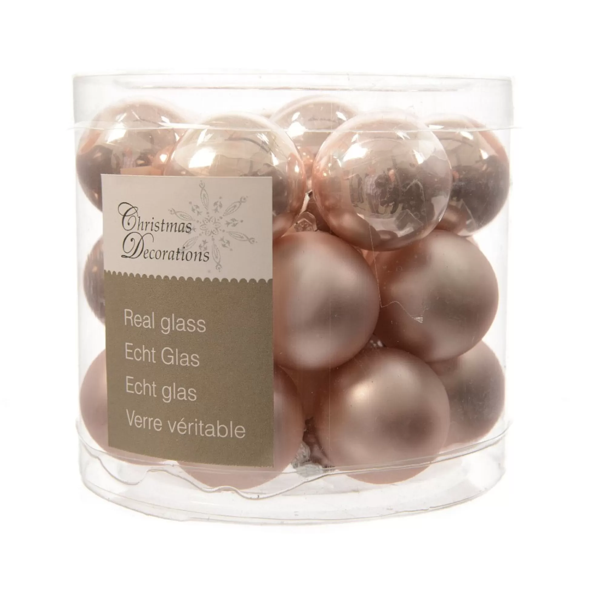 New Kerstbal Poederroze Glans En Mat 2,5Cm Glas 24 Stuks Kerstballen