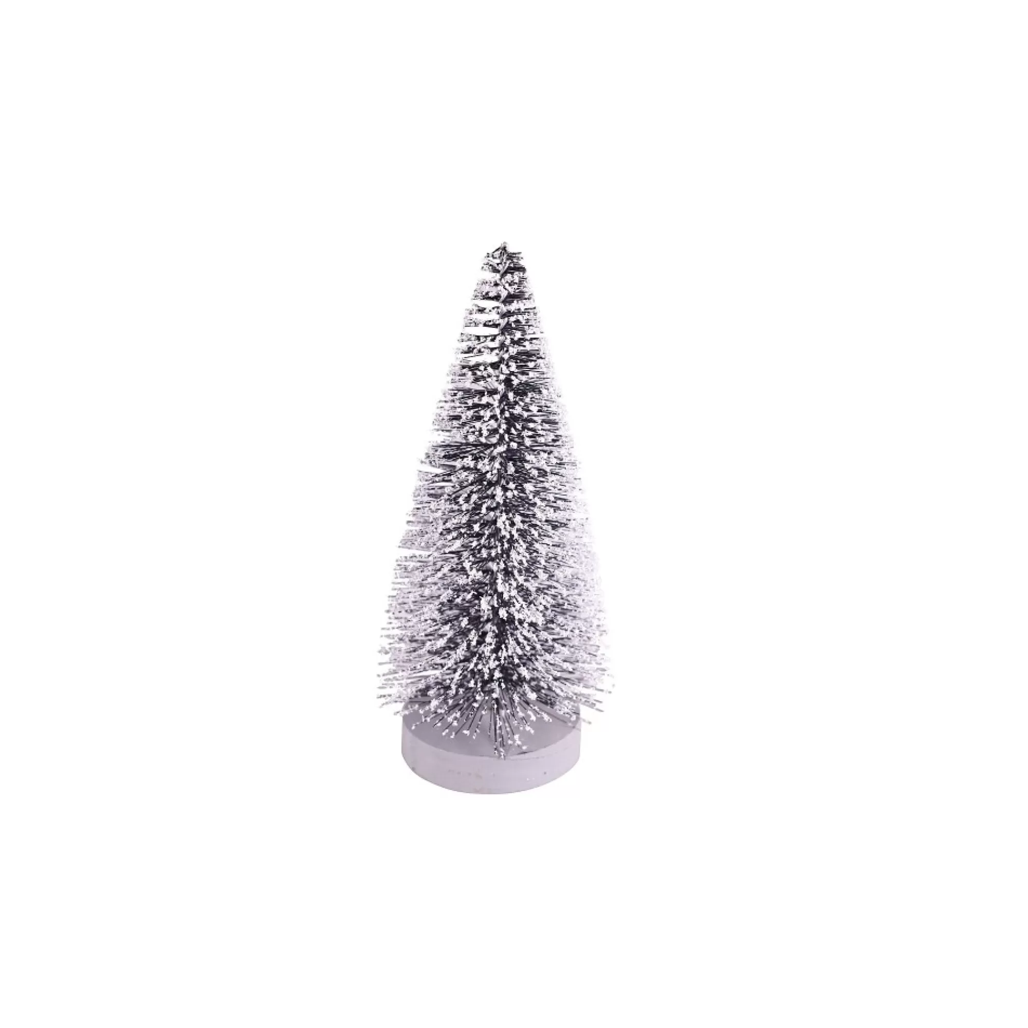 Clearance Kerstboom Op Voet Zilver Besneeuwd 30Cm Plastic Kleine Kerstbomen