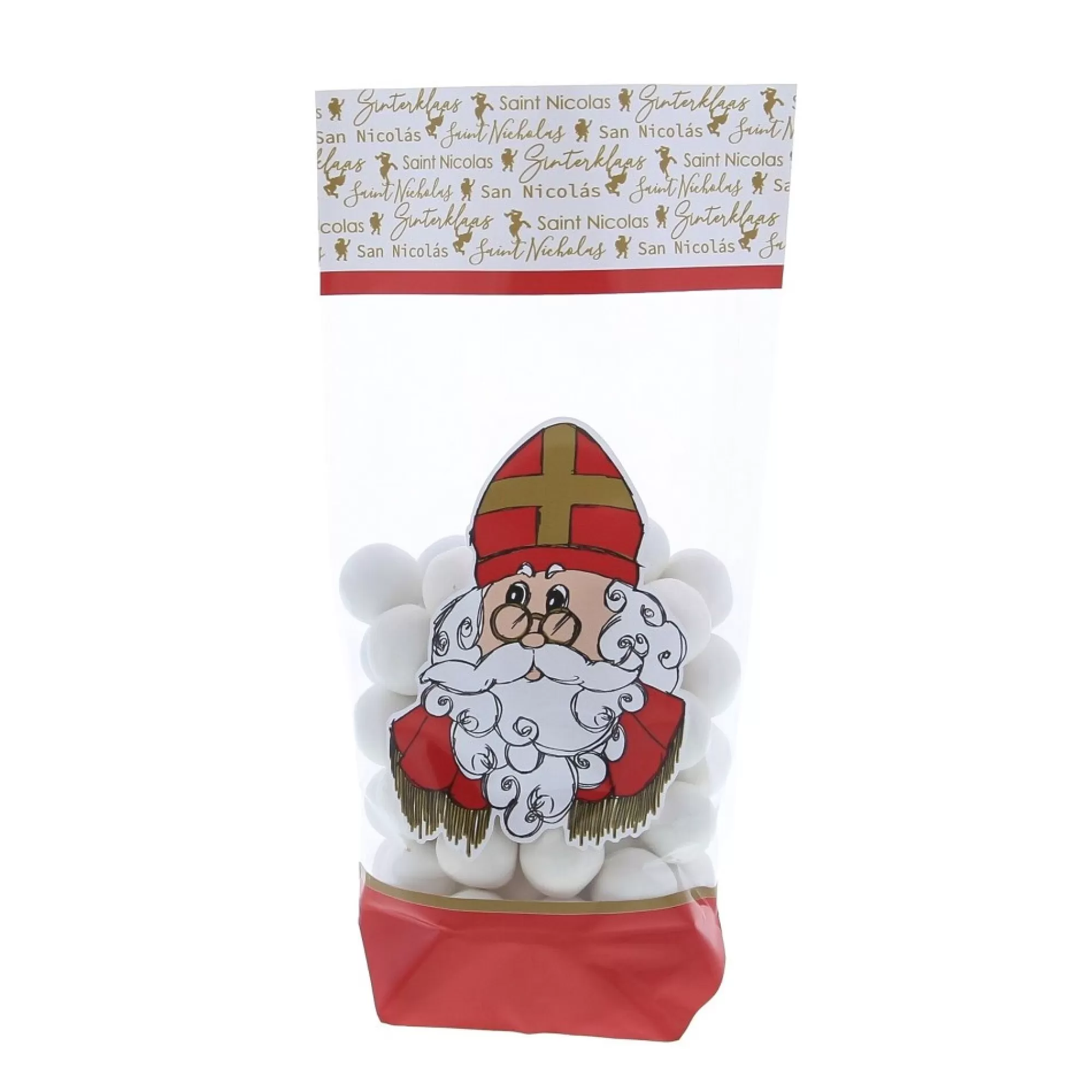 Hot Kruisbodemzak Sinterklaas Vintage 6X4X17,5Cm 25 Stuks Bewaarzakjes