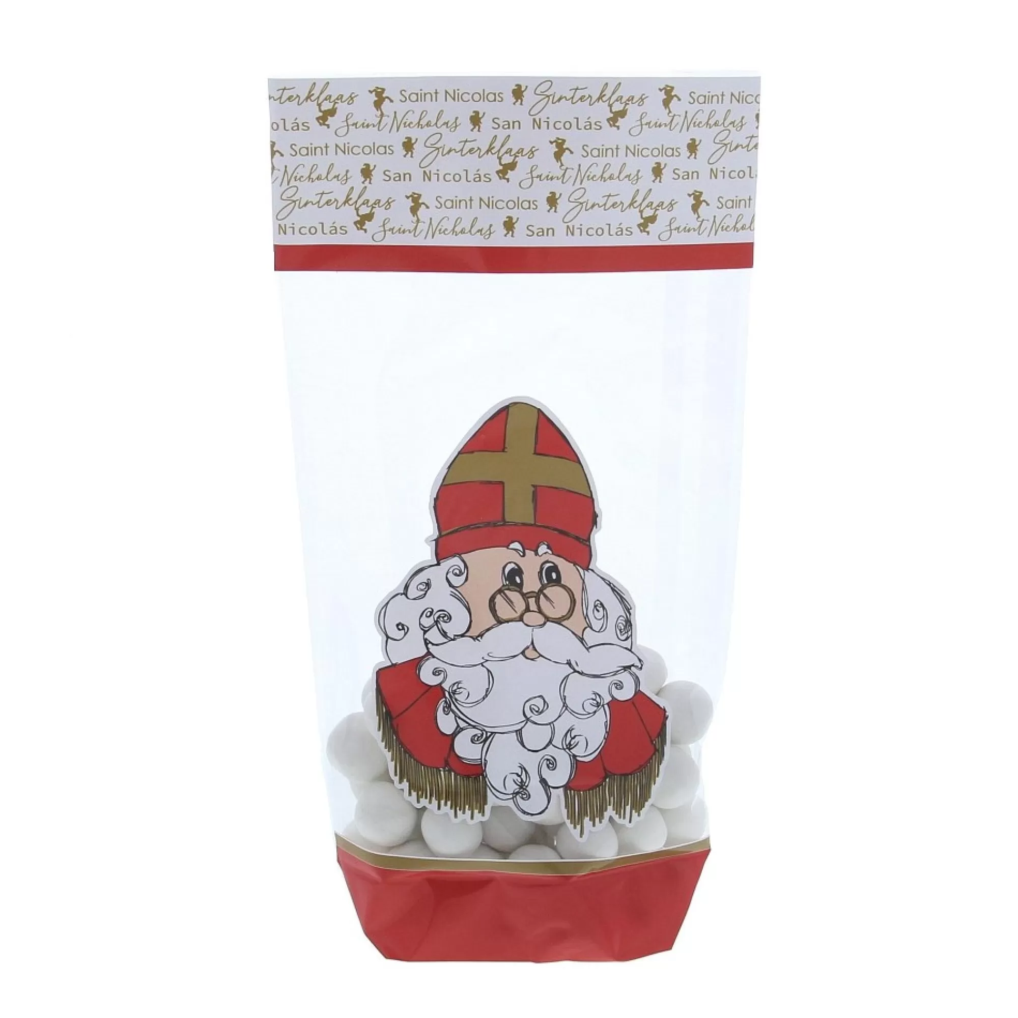 Best Sale Kruisbodemzak Sinterklaas Vintage 7X4,5X22,5Cm 25 Stuks Bewaarzakjes