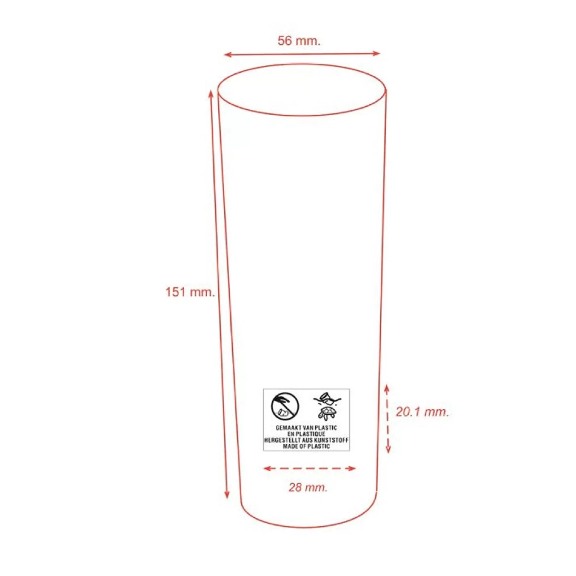 Online Longdrinkglas Onbreekbaar 310Ml Transparant Petg 9 Stuks Glazen