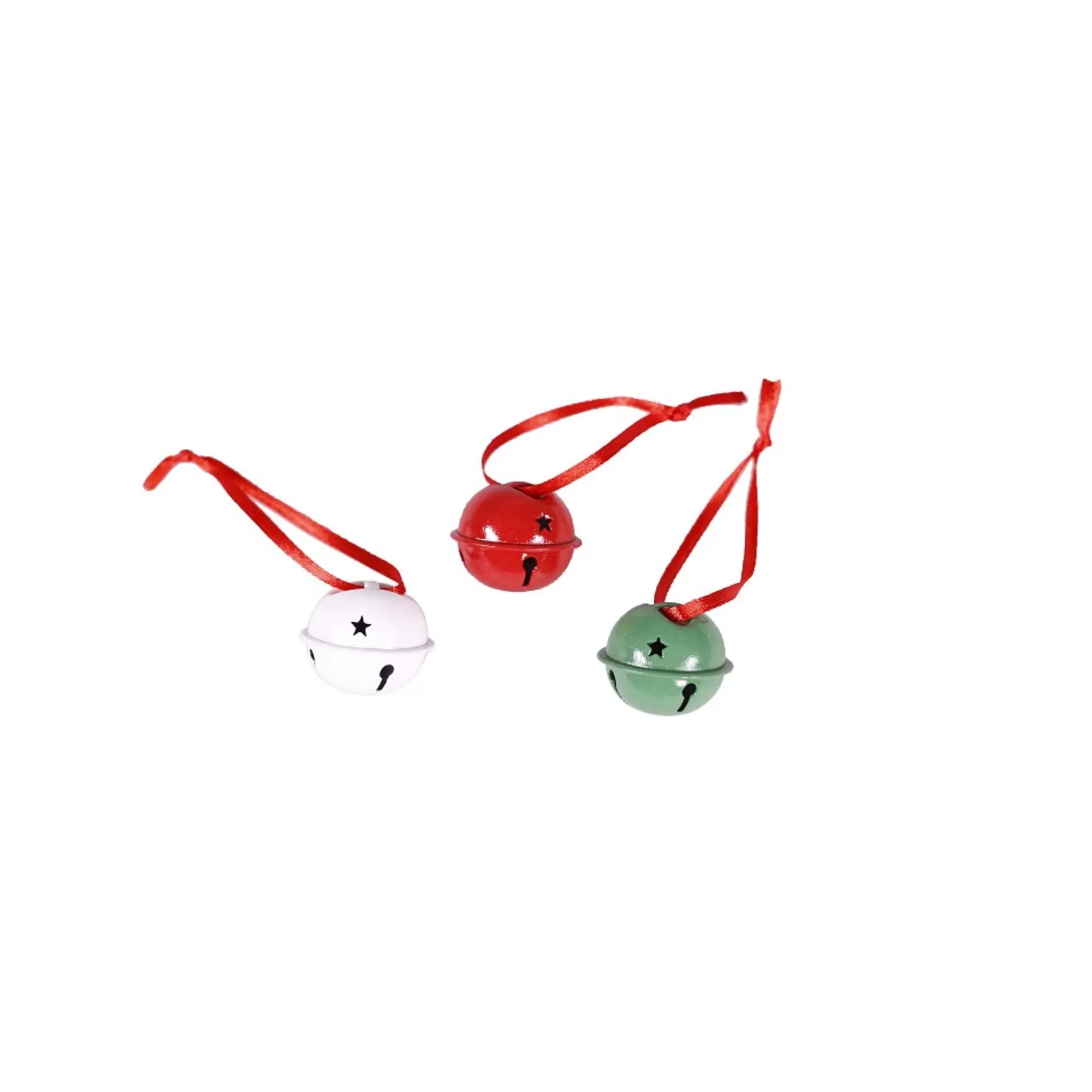 New Metalen Bel Rood/Wit/Groen 3Cm 12 Stuks Boomdecoratie