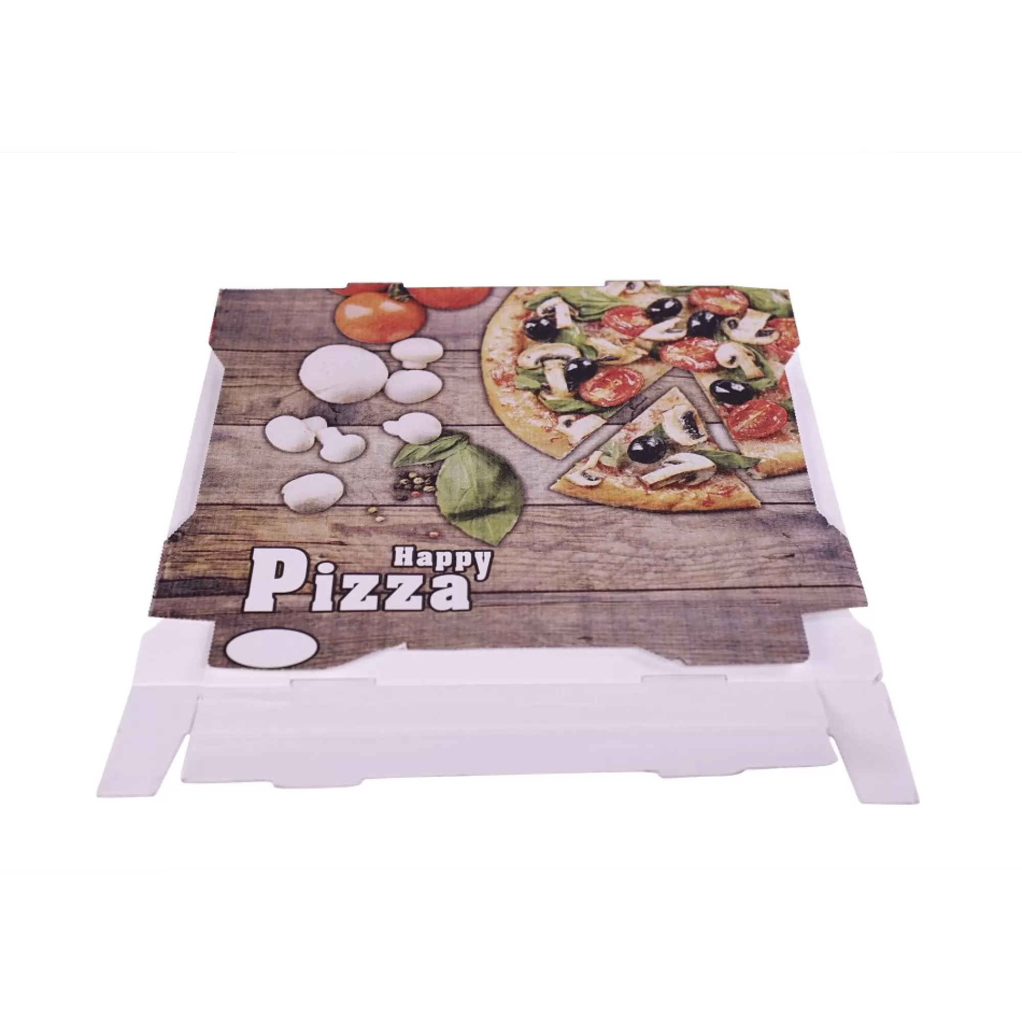 Best Pizzadoos Kraft 32X32X4Cm "Happy Pizza" 100 Stuks Take-Away