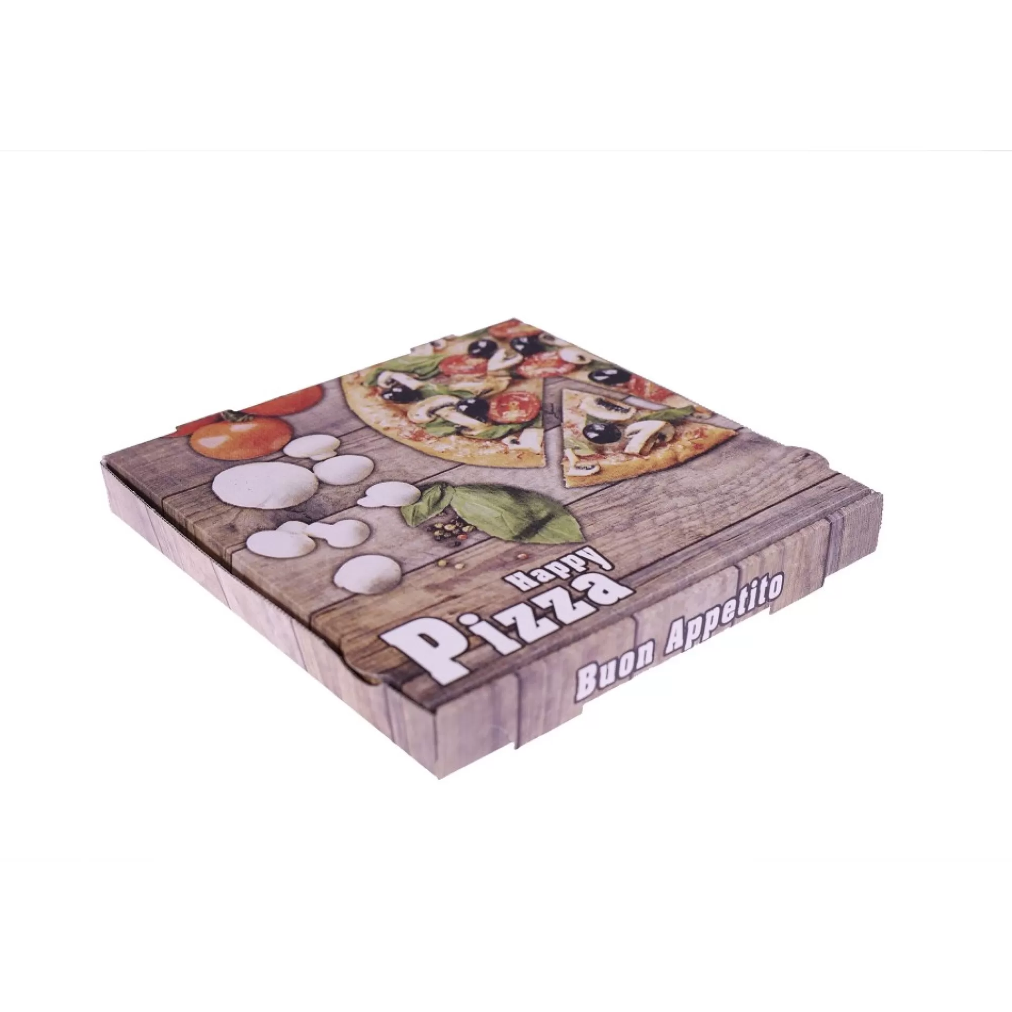 Best Pizzadoos Kraft 32X32X4Cm "Happy Pizza" 100 Stuks Take-Away