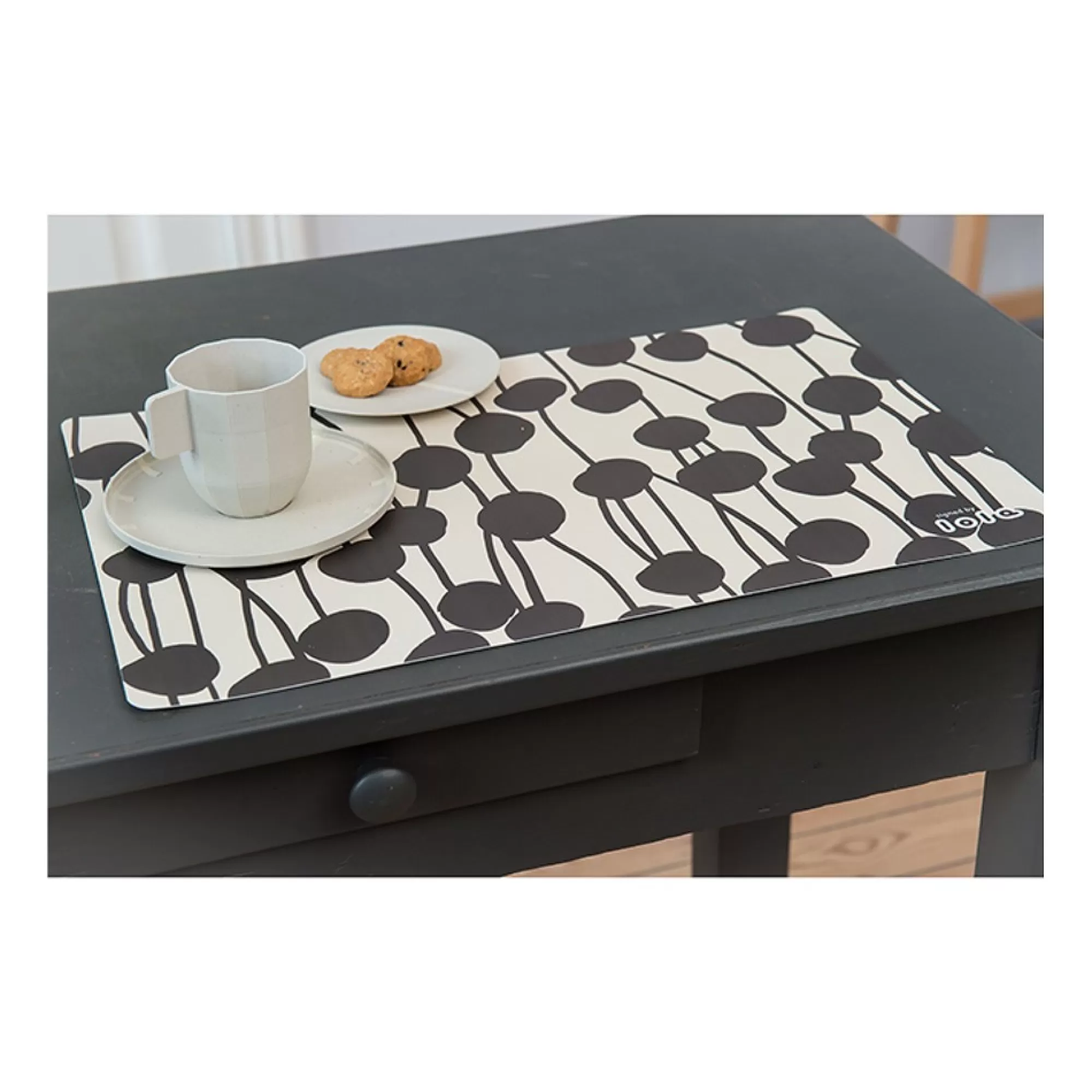 Clearance Placemat Afwasbaar Anti-Slip Cotton Field Black 30X45Cm Placemats