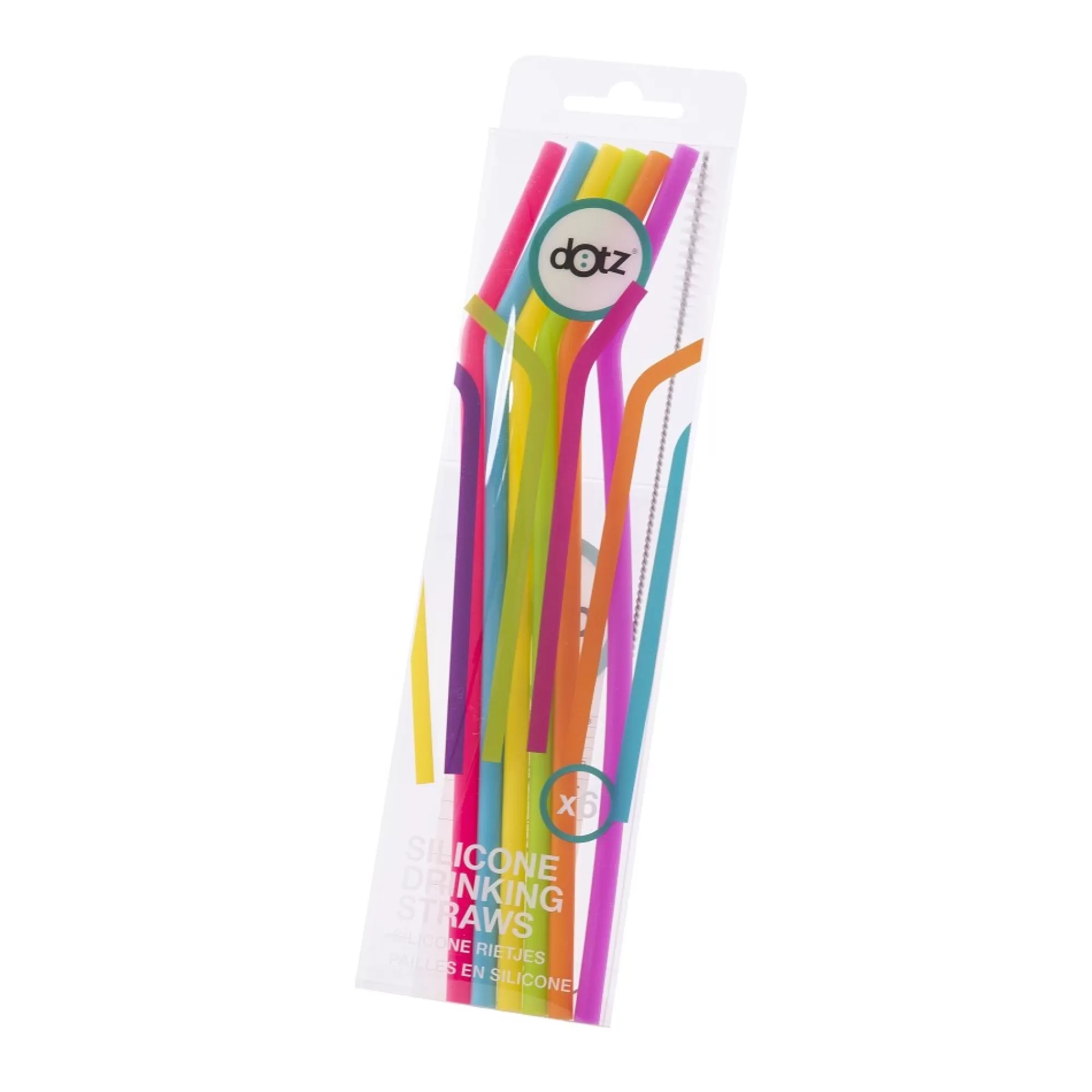 Cheap Rietjes Silicone 25Cm Herbruikbaar Met Reinigingsborstel Multicolor 6 Stuks Rietjes