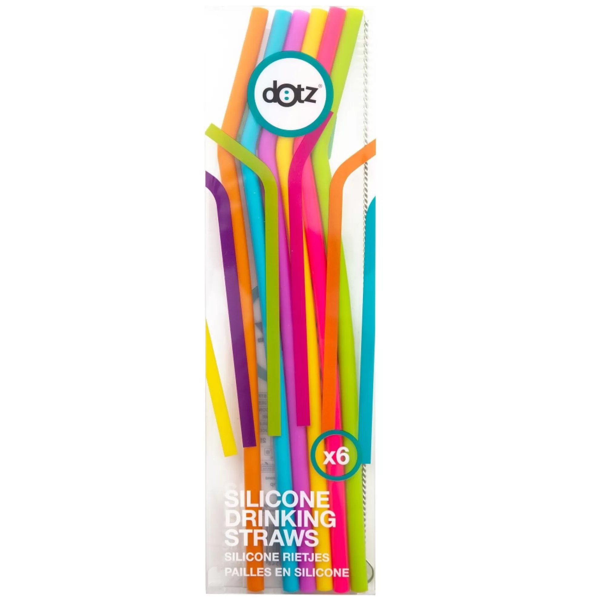 Cheap Rietjes Silicone 25Cm Herbruikbaar Met Reinigingsborstel Multicolor 6 Stuks Rietjes