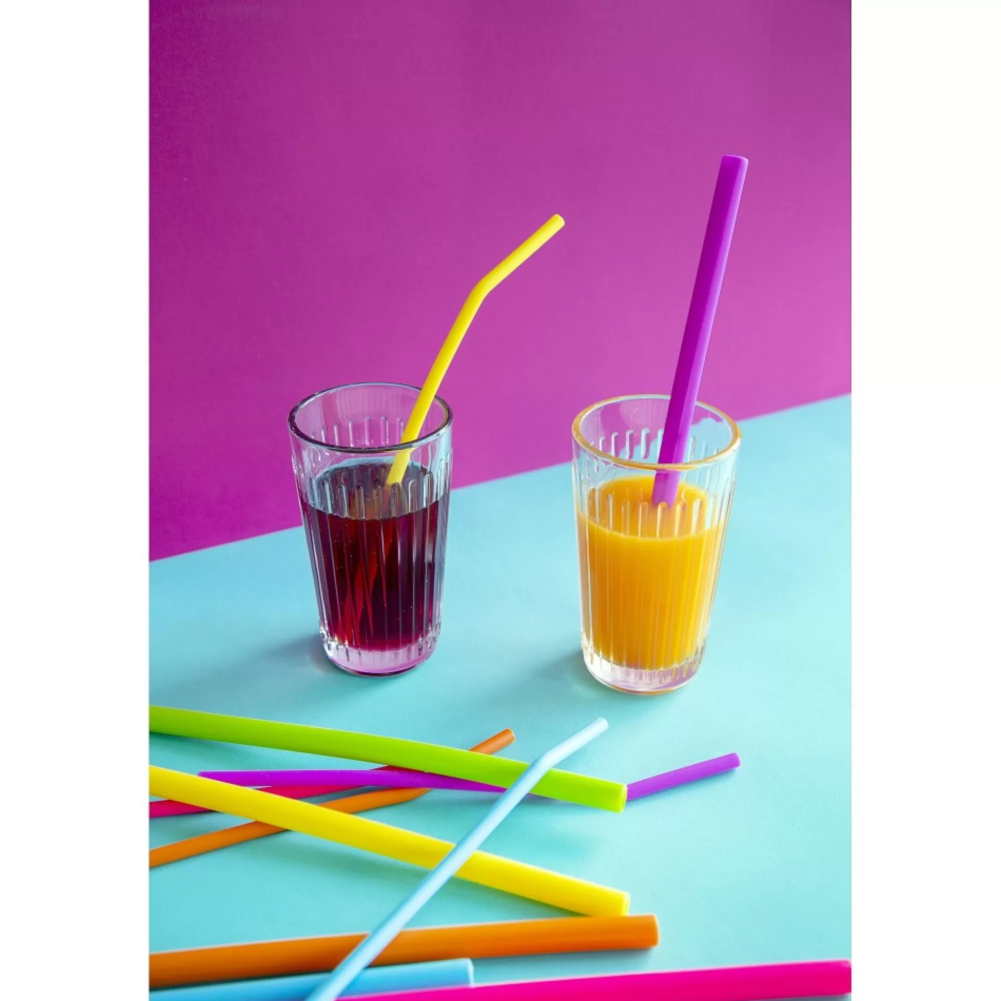 Cheap Rietjes Silicone 25Cm Herbruikbaar Met Reinigingsborstel Multicolor 6 Stuks Rietjes