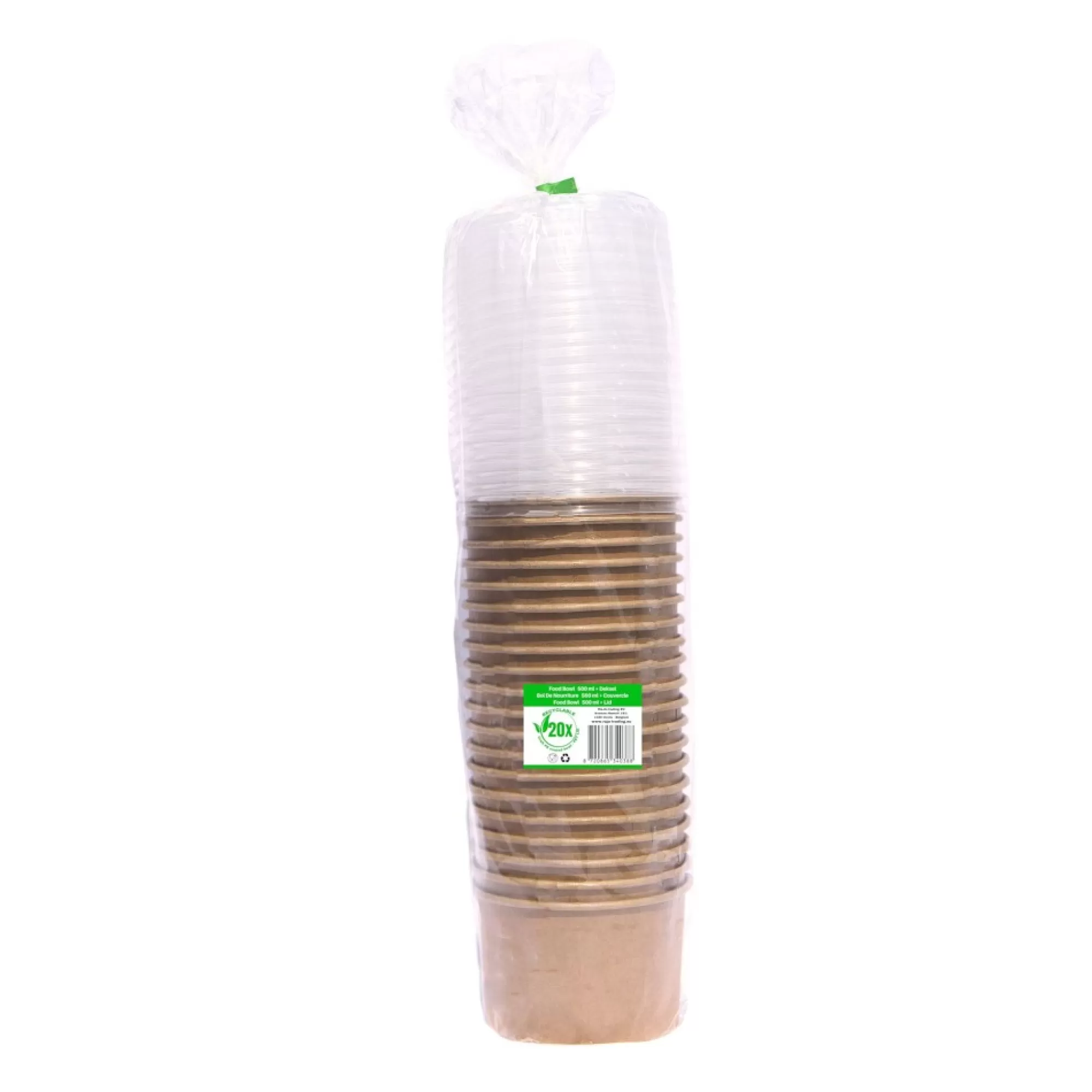 Cheap Salad Bowl 500Ml Kraft + Deksel Pet H 7,2Cm 11,5Cm 20 Stuks Take-Away