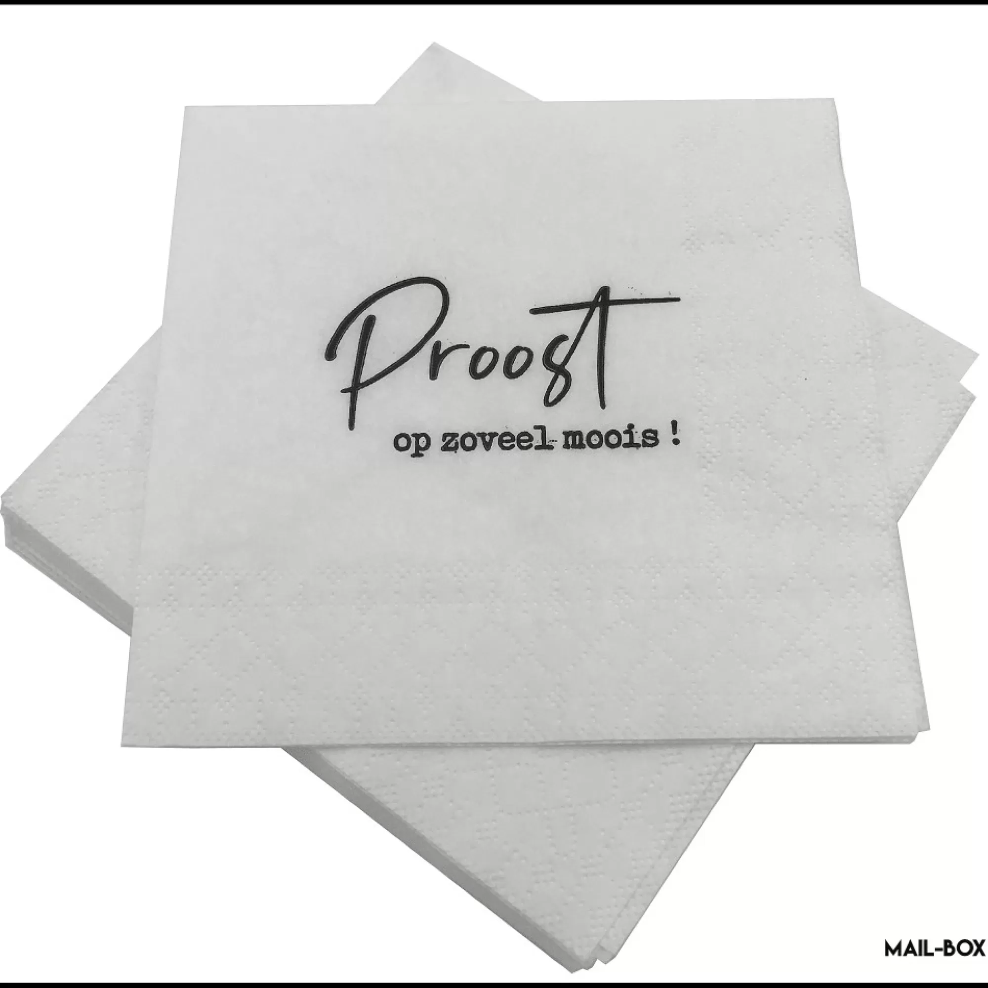 Clearance Servetten "Proost Op Zoveel Moois!" Wit 25X25Cm 2-Laags 15 Stuks Servetten