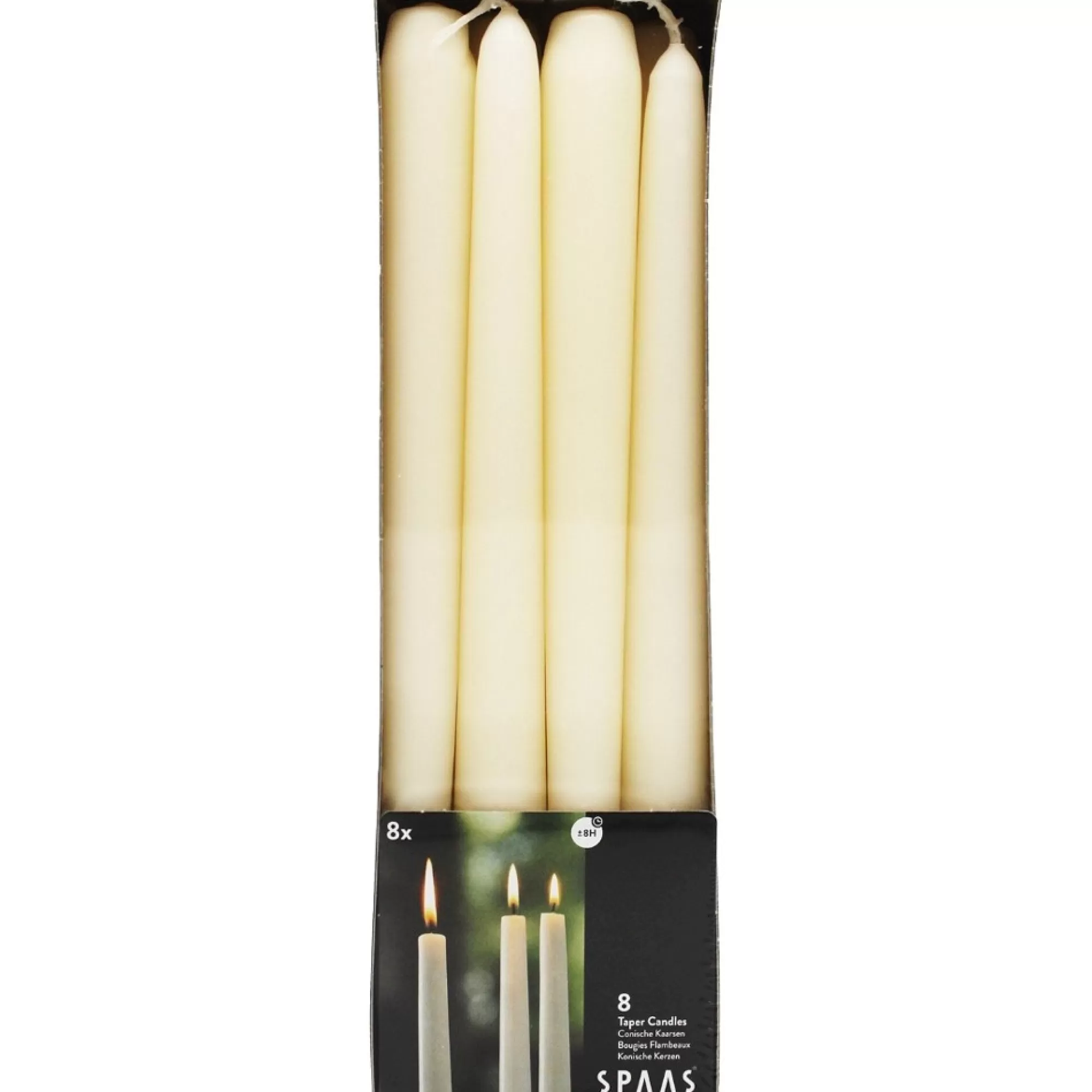 Clearance Horecakaarsen 25Cm Ivoor 2,3Cm 8U 8 Stuks Tafelkaarsen